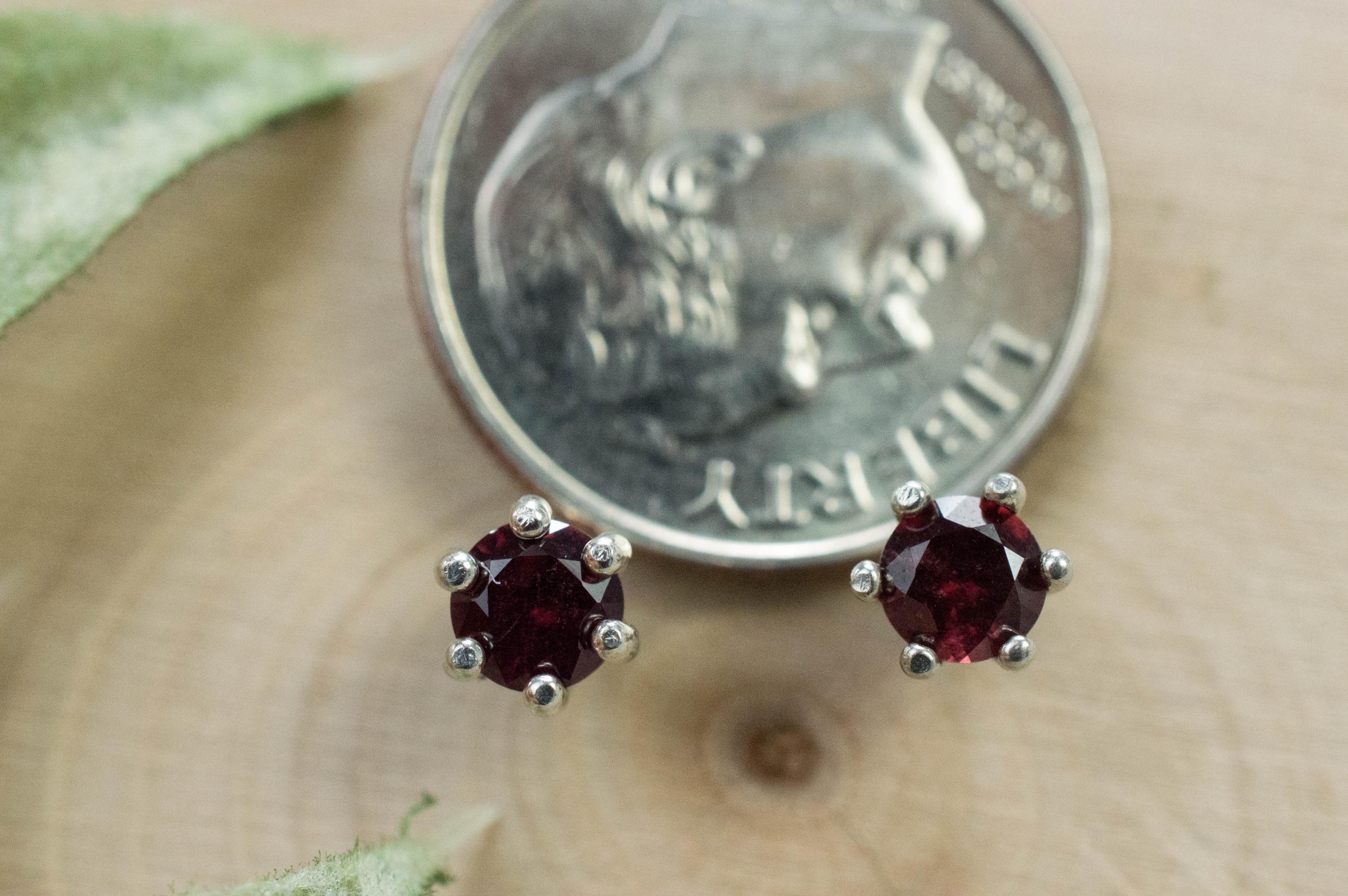 Anthill Garnet Earrings; Natural Untreated Arizona Chrome Pyrope Garnet; 0.555cts - Mark Oliver Gems
