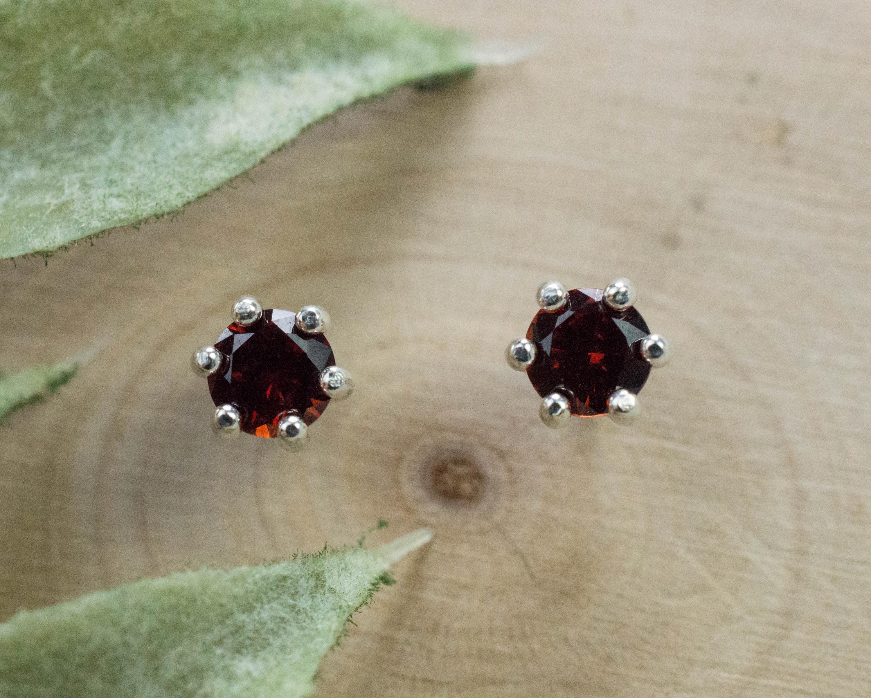 Anthill Garnet Earrings; Natural Untreated Arizona Chrome Pyrope Garnet; 0.580cts - Mark Oliver Gems