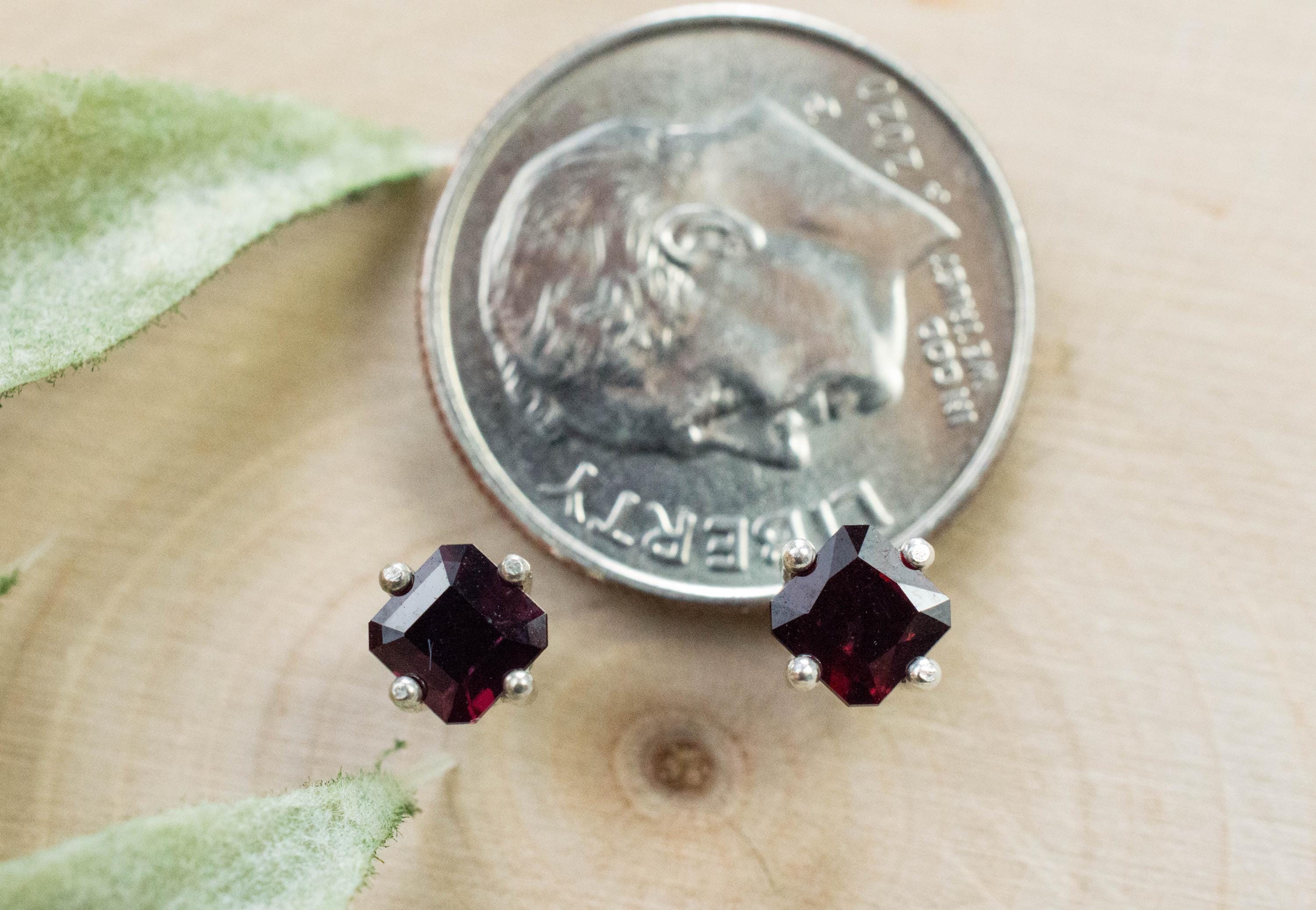 Anthill Garnet Earrings; Natural Untreated Arizona Chrome Pyrope Garnet; 0.710cts - Mark Oliver Gems