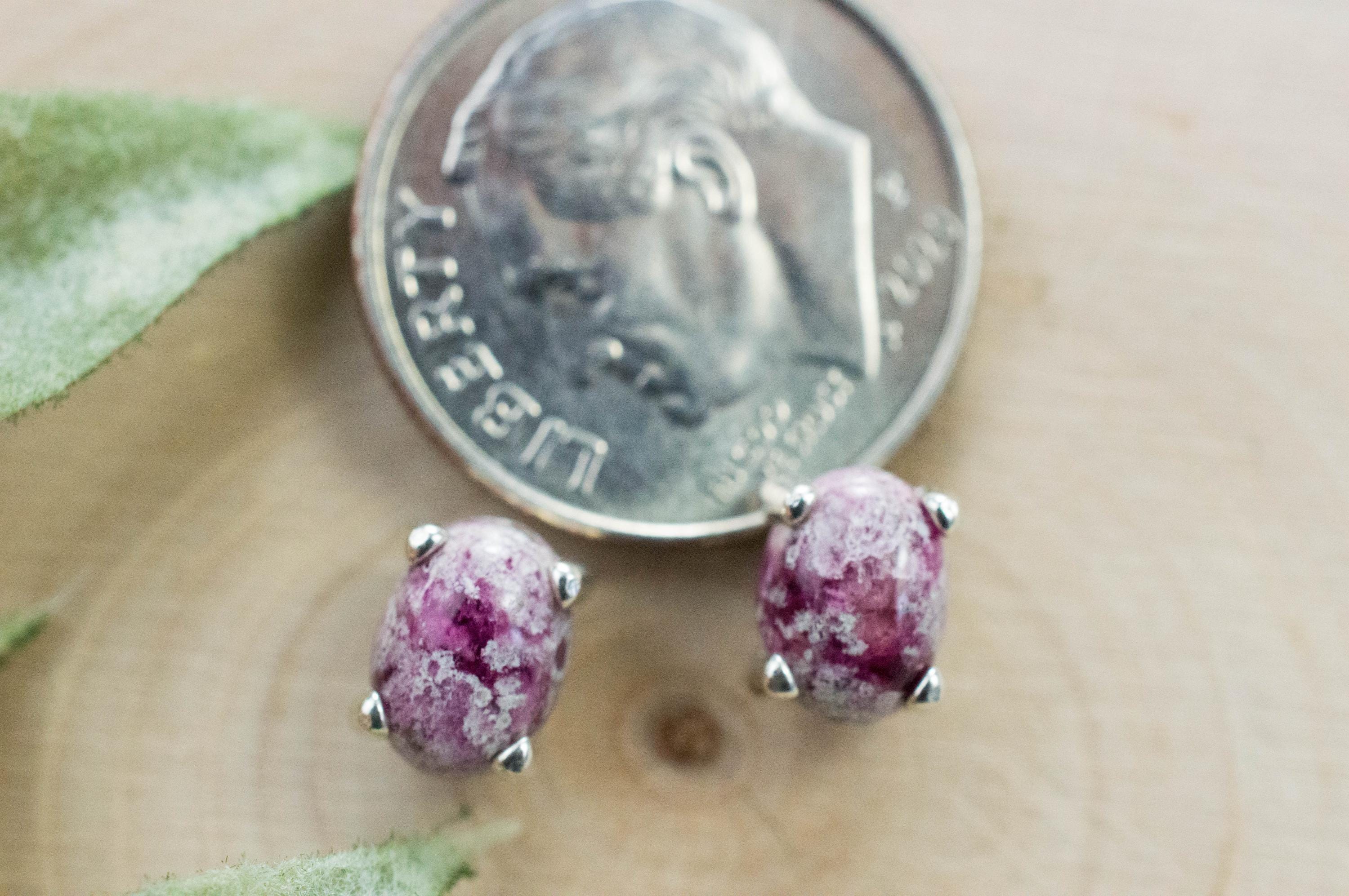 Bixbite Earrings; Natural Untreated USA Red Beryl in Matrix; 1.600cts - Mark Oliver Gems