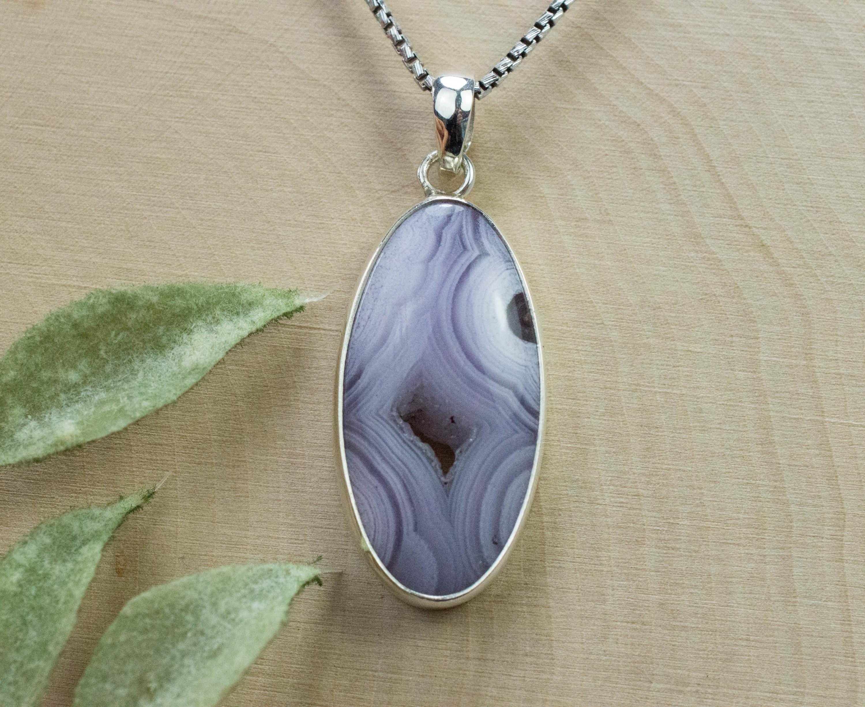 Parcelas Agate Pendant; Natural Untreated Mexico Agate - Mark Oliver Gems