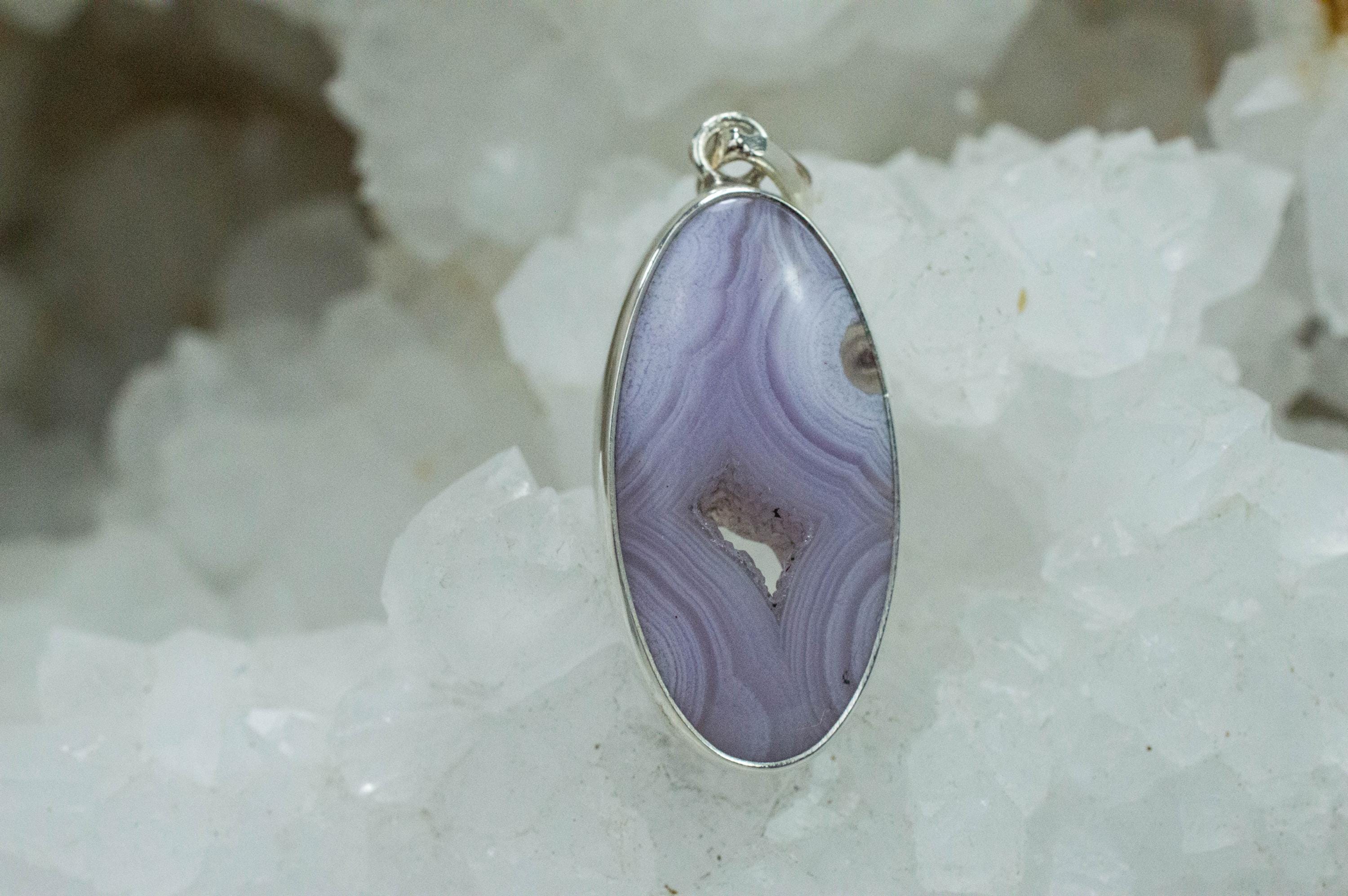 Parcelas Agate Pendant; Natural Untreated Mexico Agate - Mark Oliver Gems
