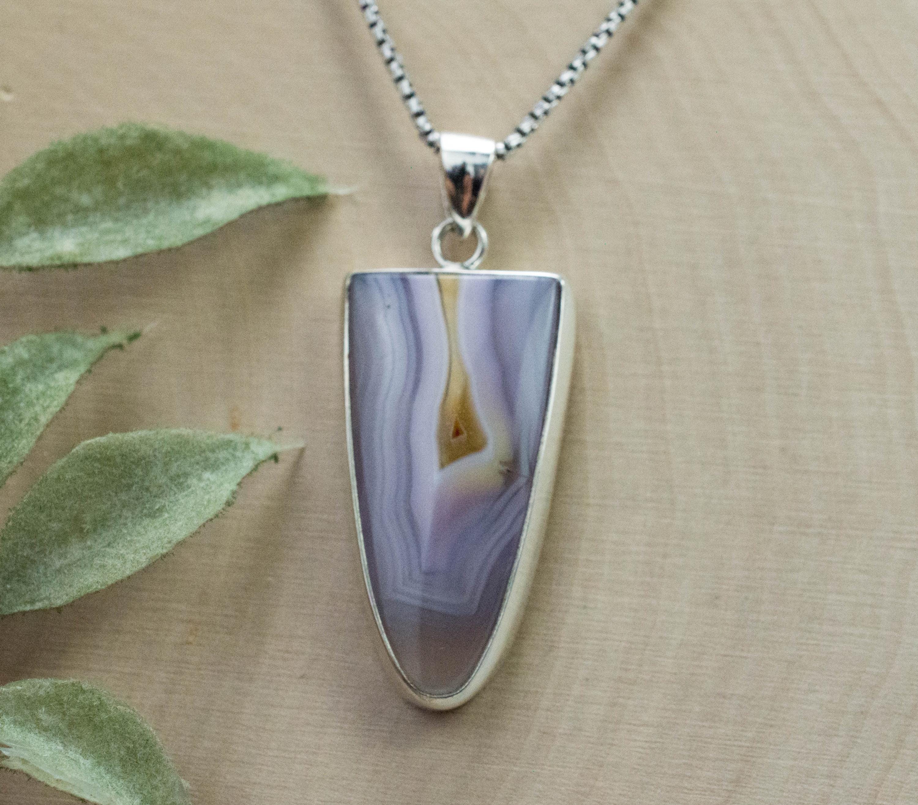 Parcelas Agate Pendant; Natural Untreated Mexico Purple Passion Agate - Mark Oliver Gems