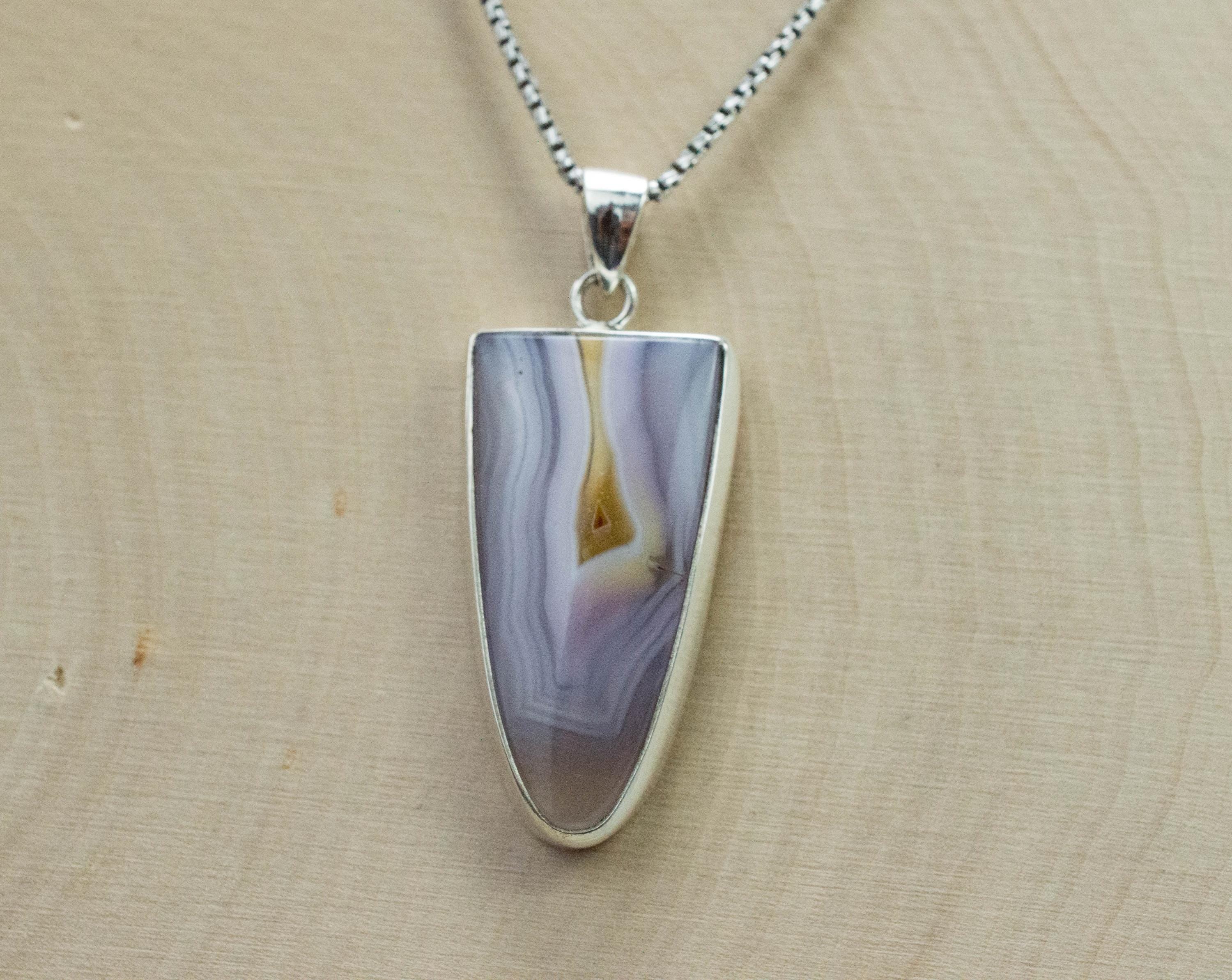 Parcelas Agate Pendant; Natural Untreated Mexico Purple Passion Agate - Mark Oliver Gems