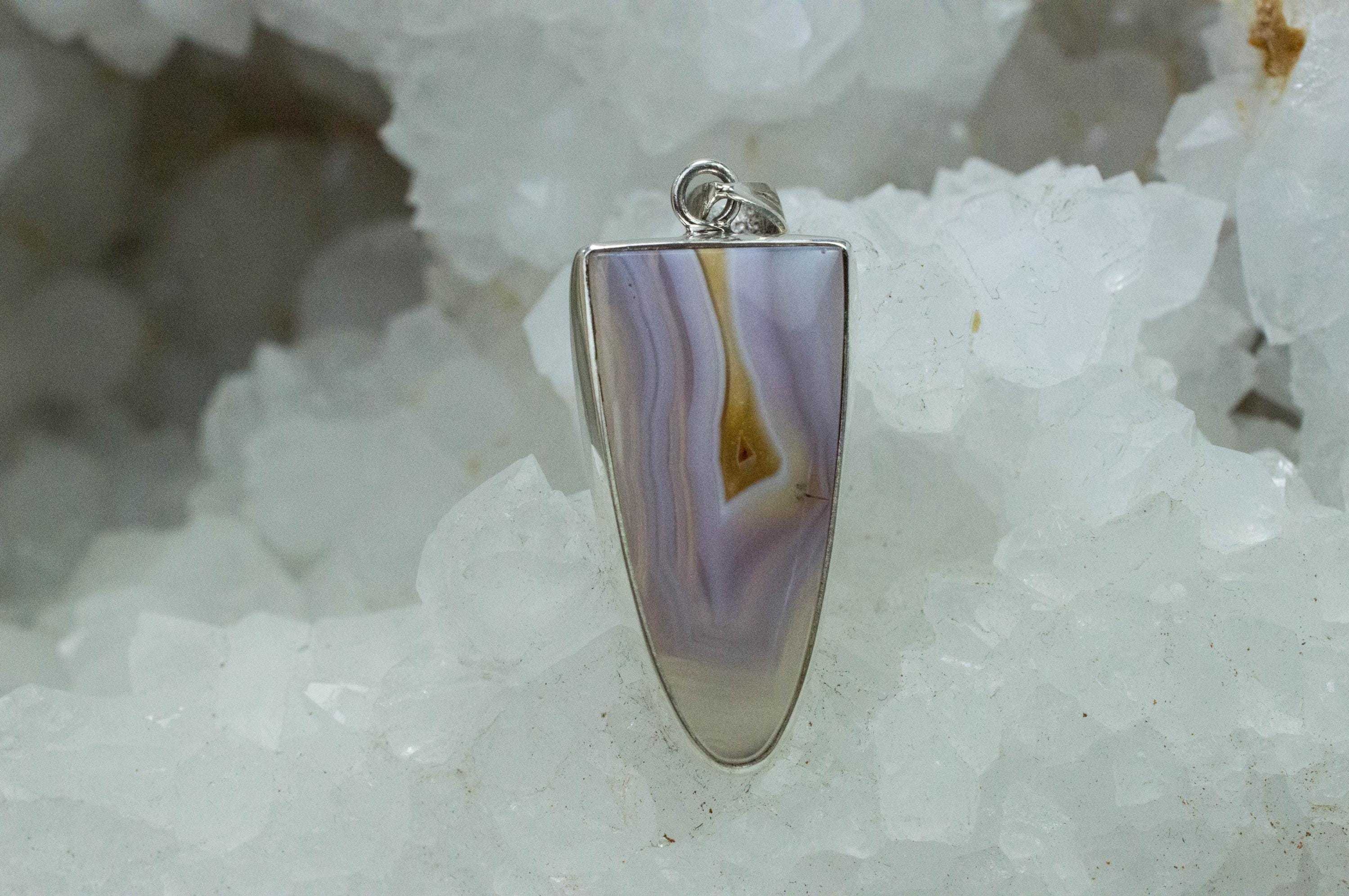 Parcelas Agate Pendant; Natural Untreated Mexico Purple Passion Agate - Mark Oliver Gems