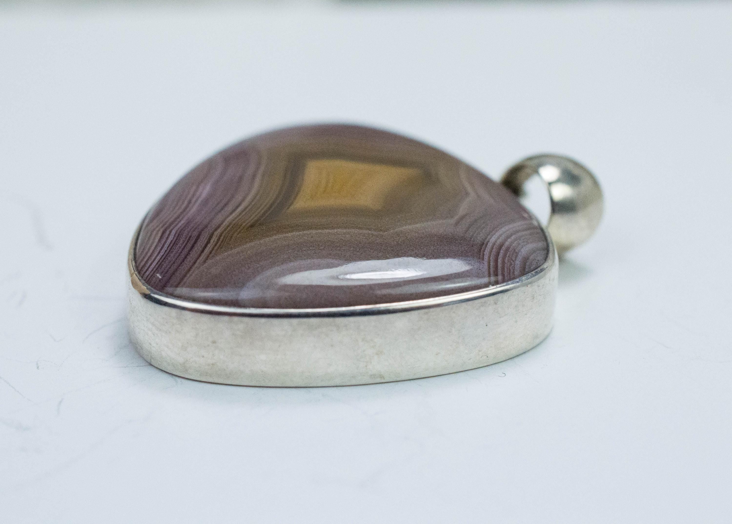 Parcelas Agate Pendant; Natural Untreated Mexican Purple Passion Agate - Mark Oliver Gems