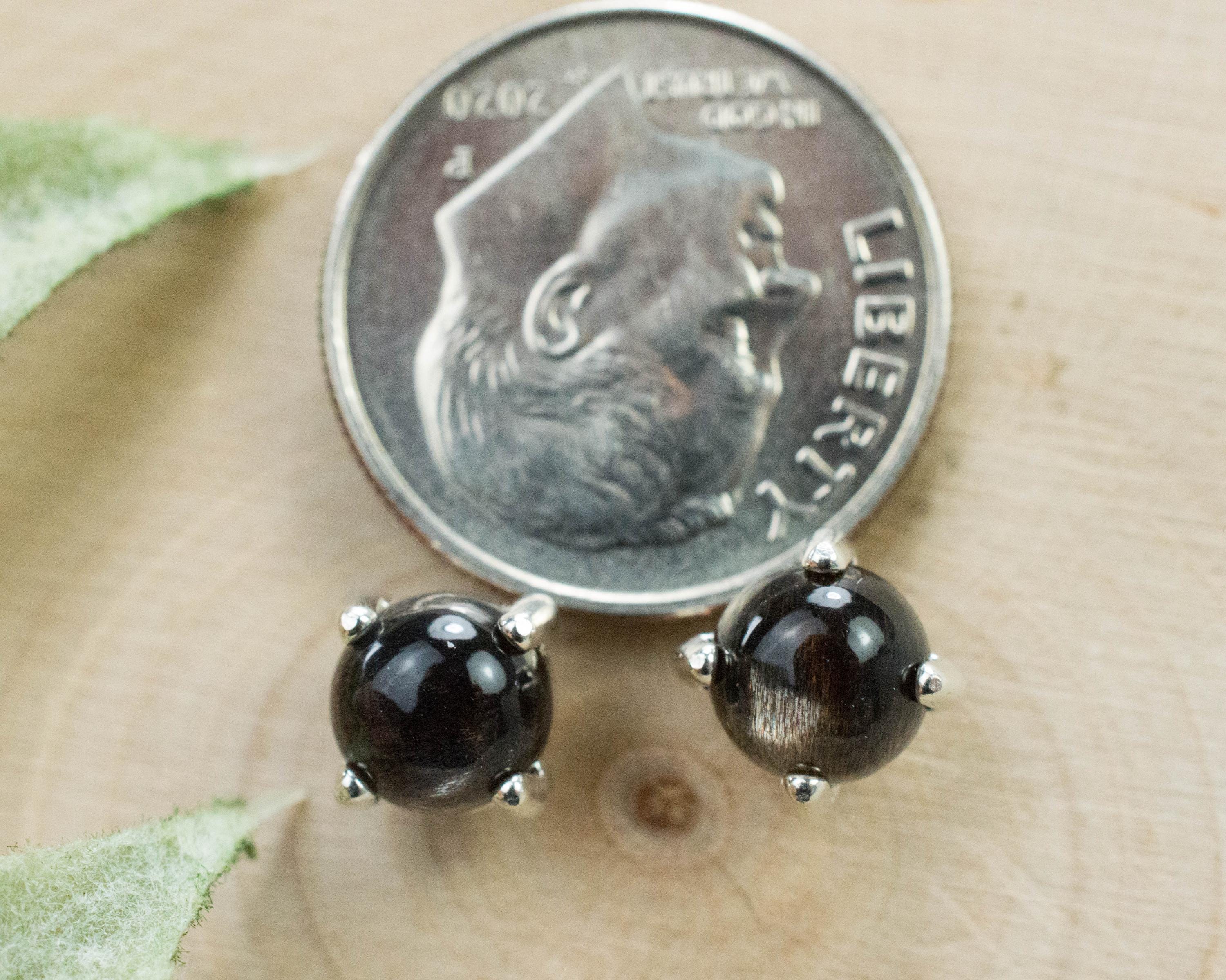Black Moonstone Earrings; Natural Untreated India Moonstone; 1.690cts - Mark Oliver Gems