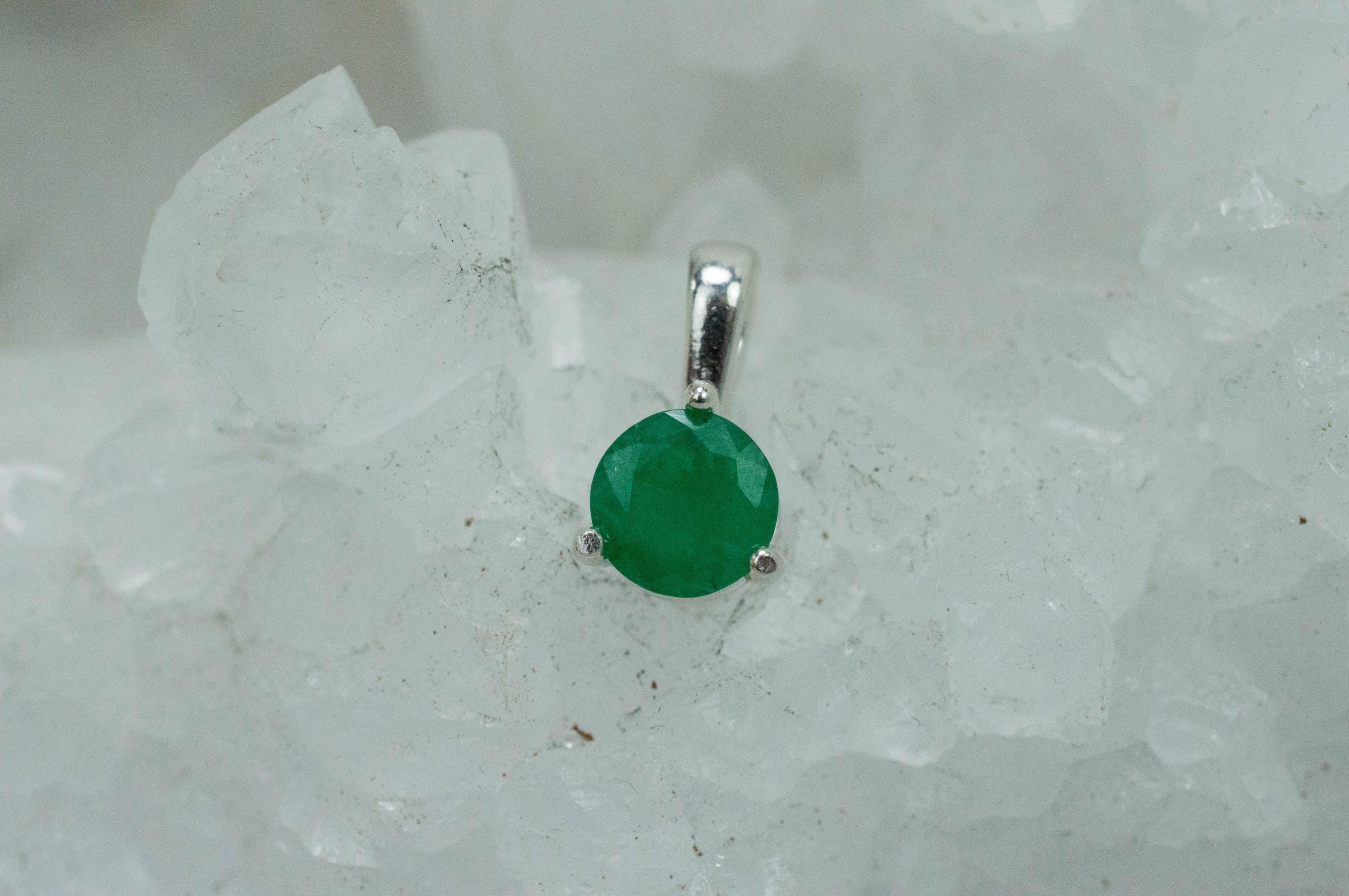 Emerald Pendant, Natural Brazil Emerald; 0.785cts - Mark Oliver Gems