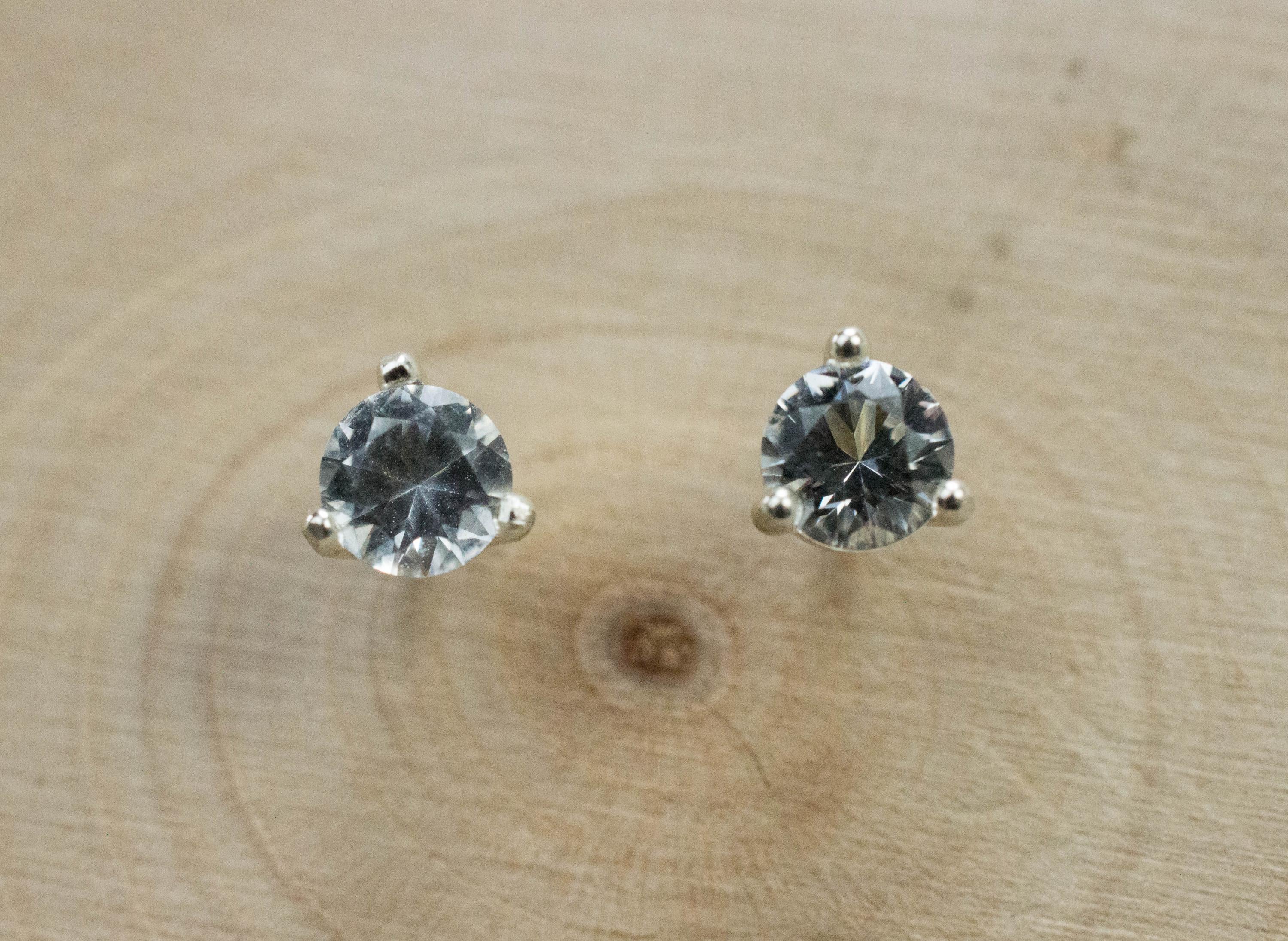 Phenakite Earrings; Natural Untreated Phenakite; 0.525cts - Mark Oliver Gems