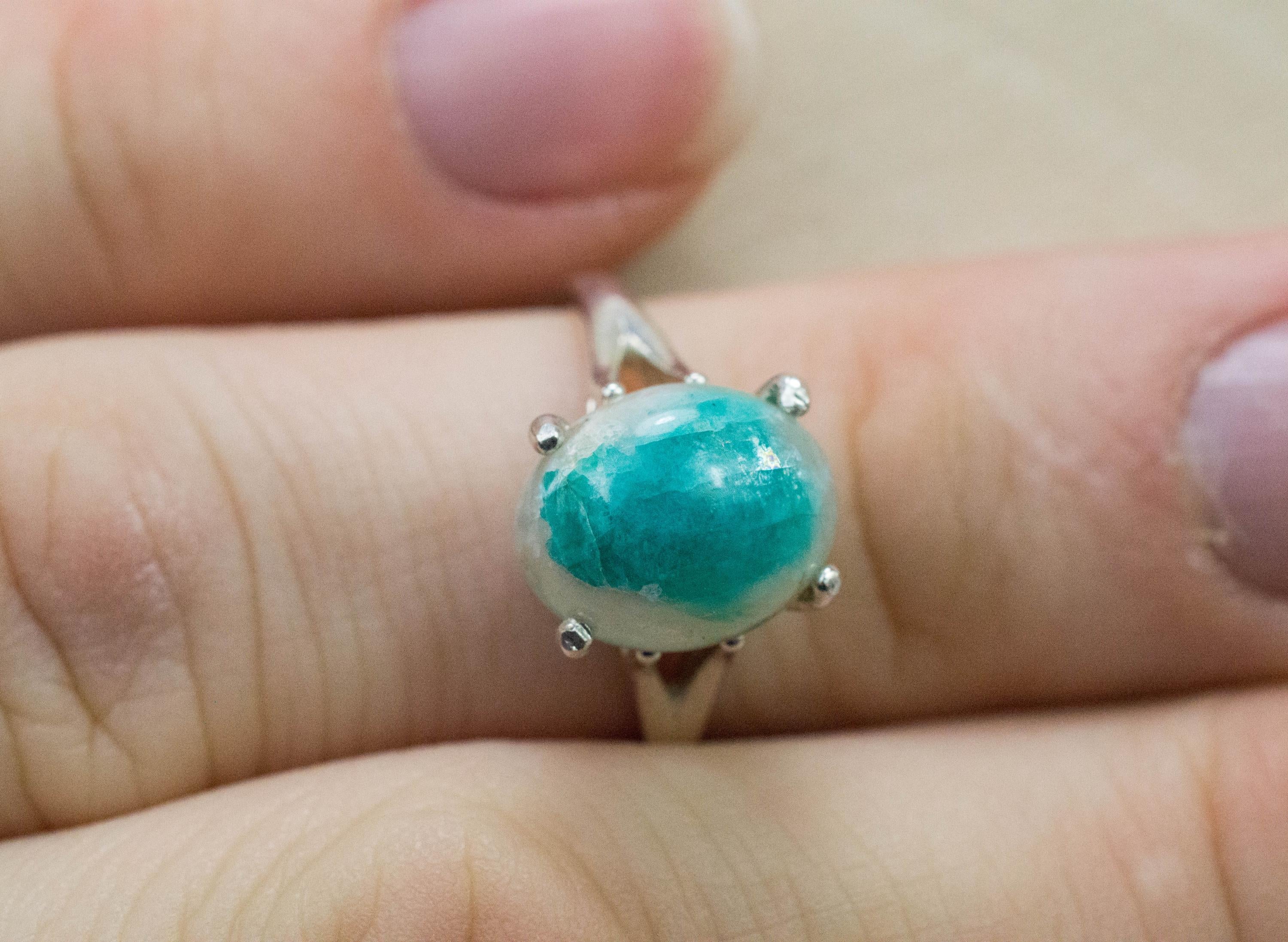 Amazonite Pendant; Natural Untreated Brazil Amazonite in Quartz; 3.275cts - Mark Oliver Gems