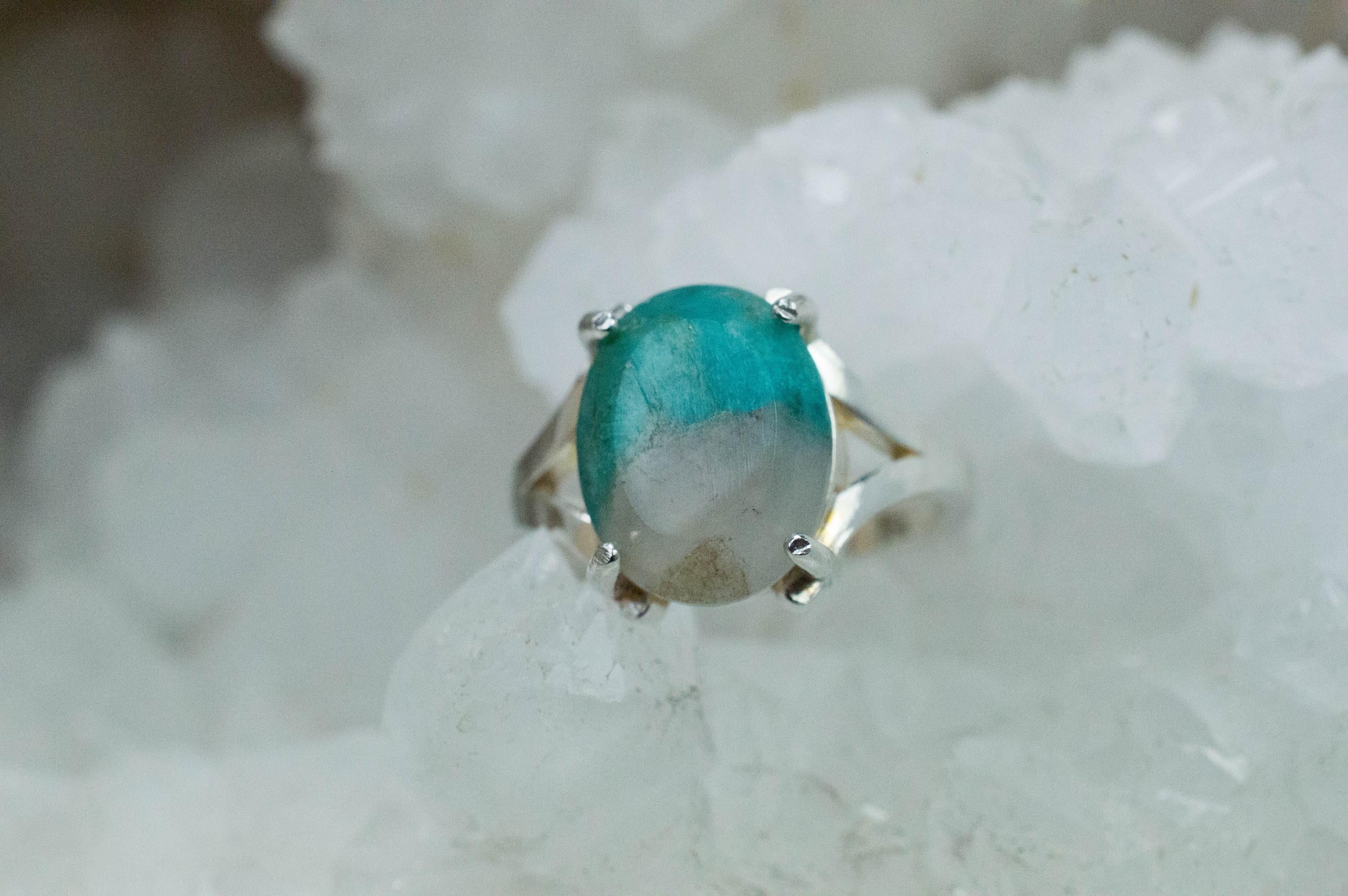 Amazonite Pendant; Natural Untreated Brazil Amazonite in Quartz; 3.575cts - Mark Oliver Gems