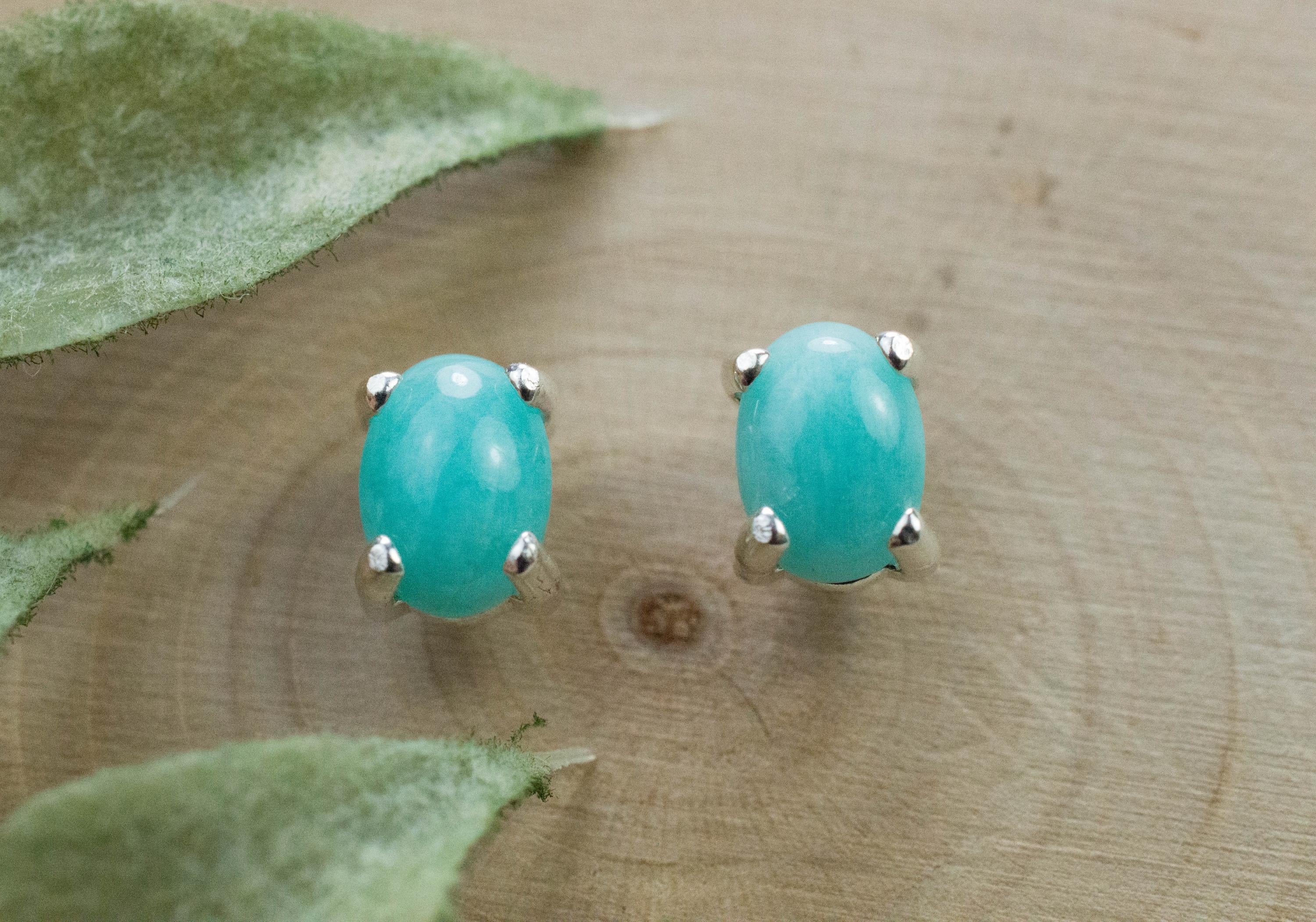 Amazonite Earrings; Natural Untreated Peru Amazonite; 1.340cts - Mark Oliver Gems