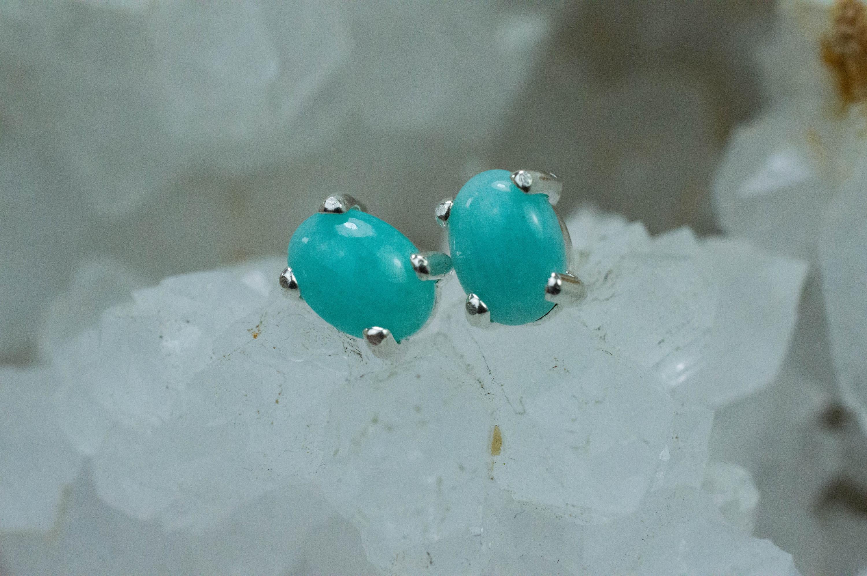 Amazonite Earrings; Natural Untreated Peru Amazonite; 1.340cts - Mark Oliver Gems