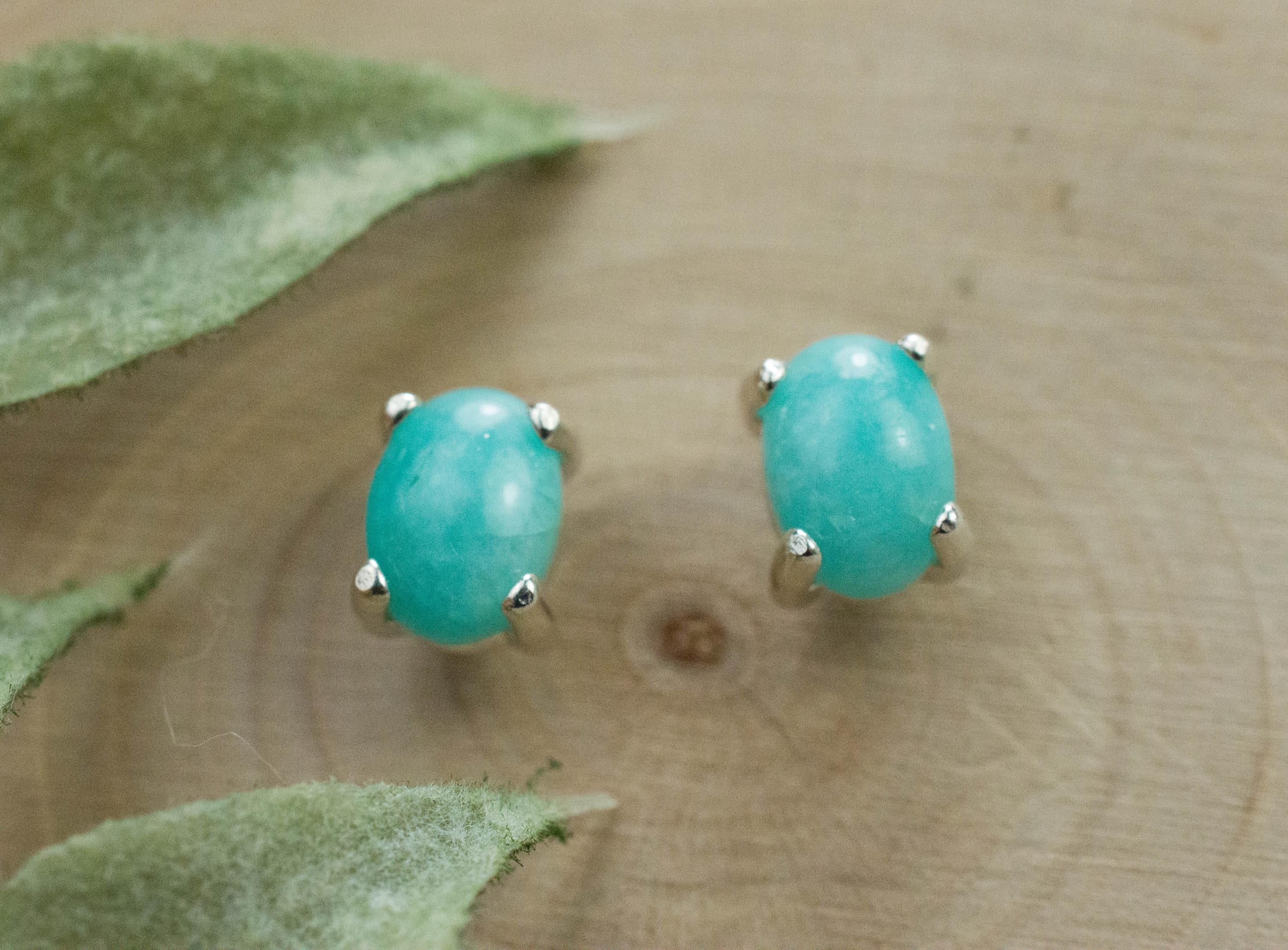 Amazonite Earrings; Natural Untreated Peru Amazonite; 1.465cts - Mark Oliver Gems