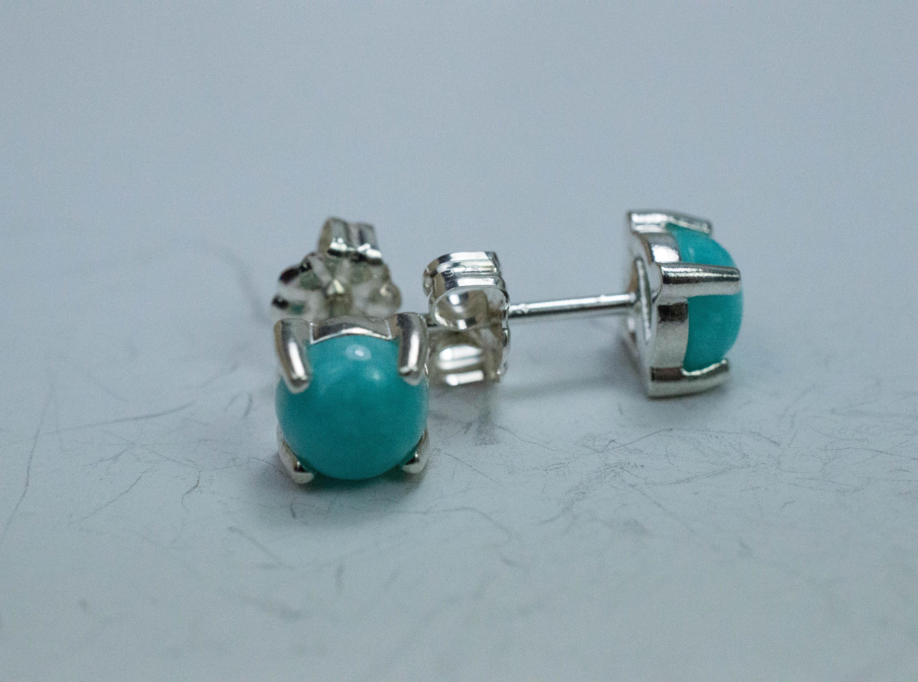 Amazonite Earrings; Natural Untreated Peru Amazonite; 1.535cts - Mark Oliver Gems