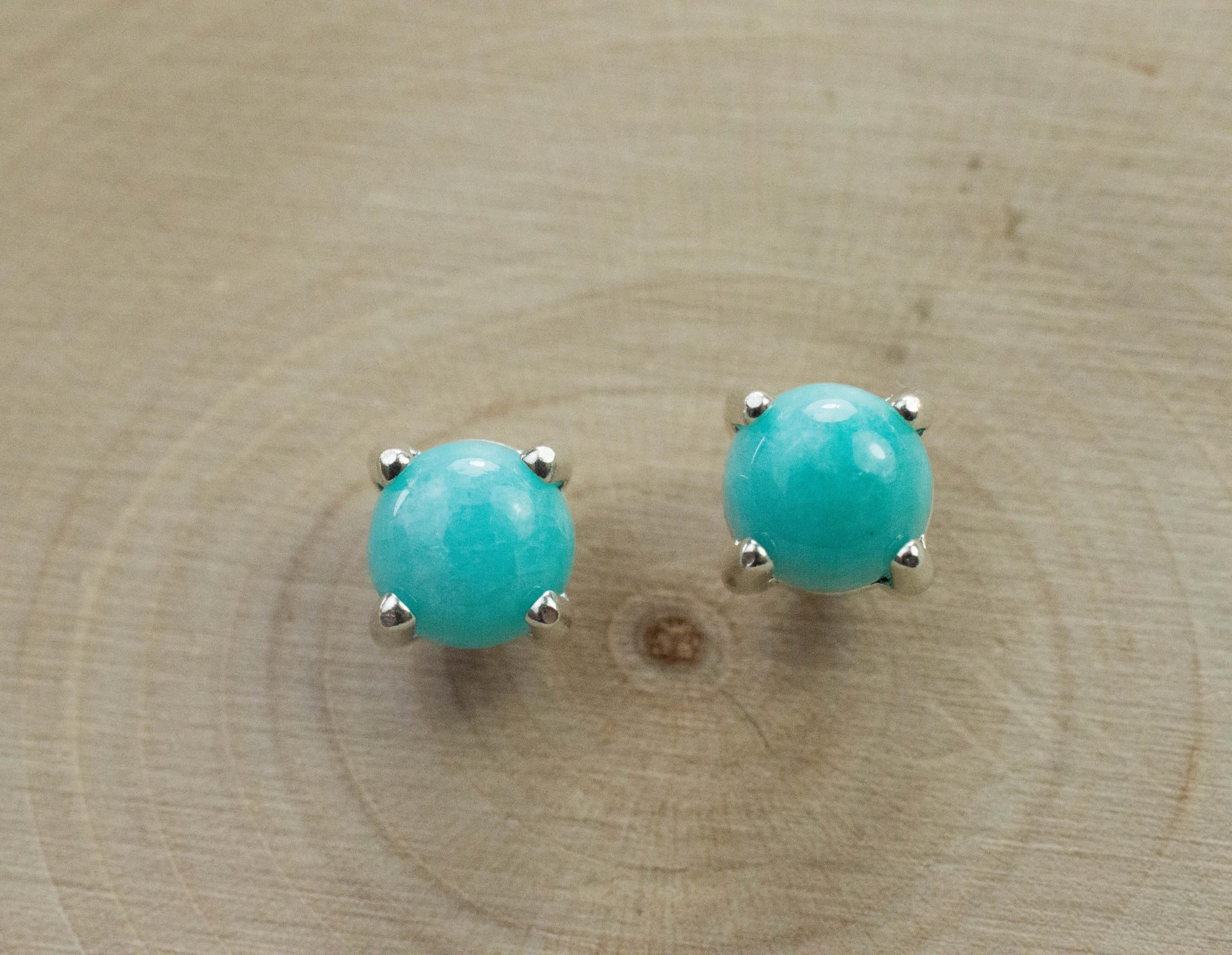 Amazonite Earrings; Natural Untreated Peru Amazonite; 1.535cts - Mark Oliver Gems