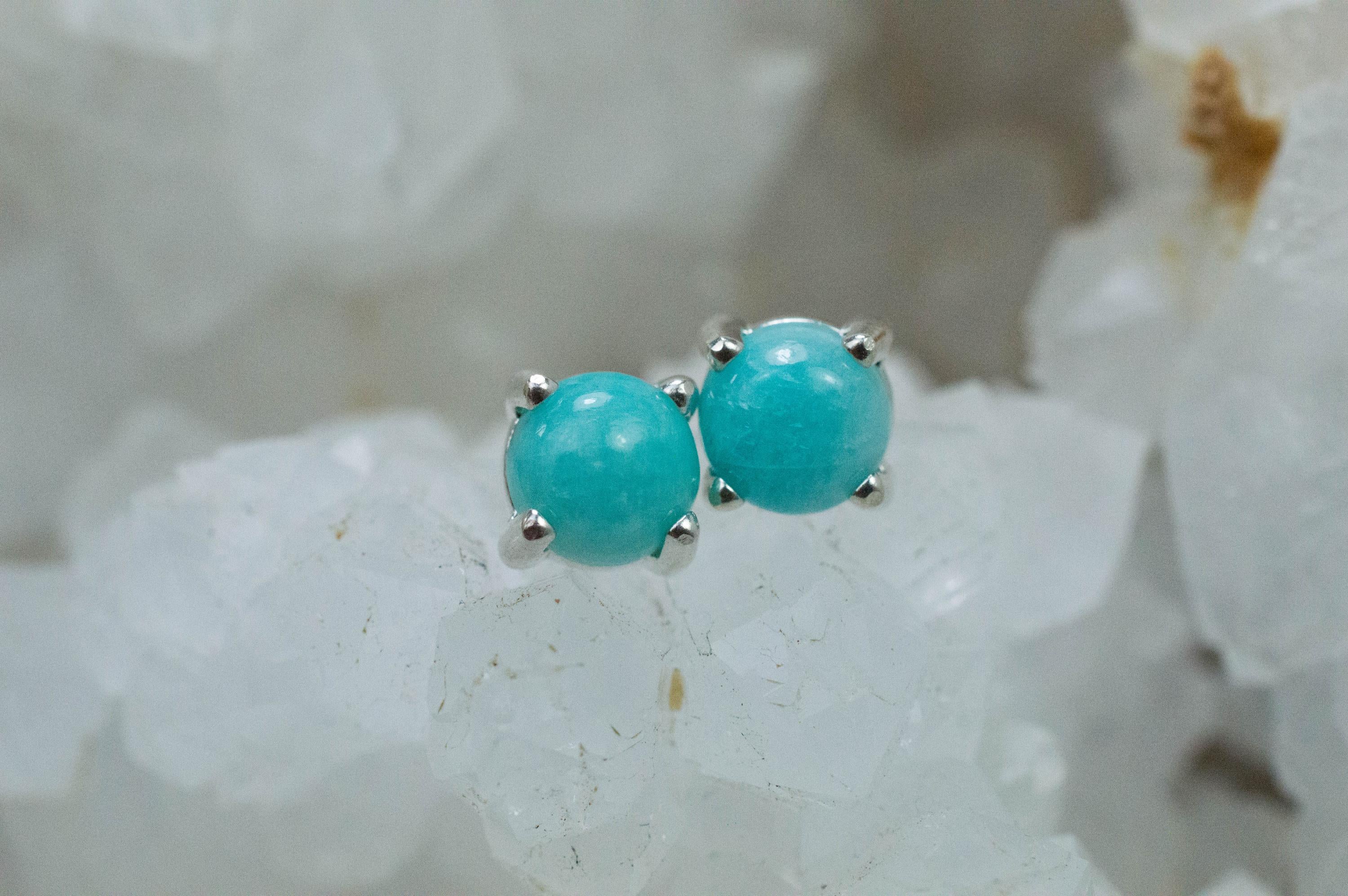 Amazonite Earrings; Natural Untreated Peru Amazonite; 1.595cts - Mark Oliver Gems