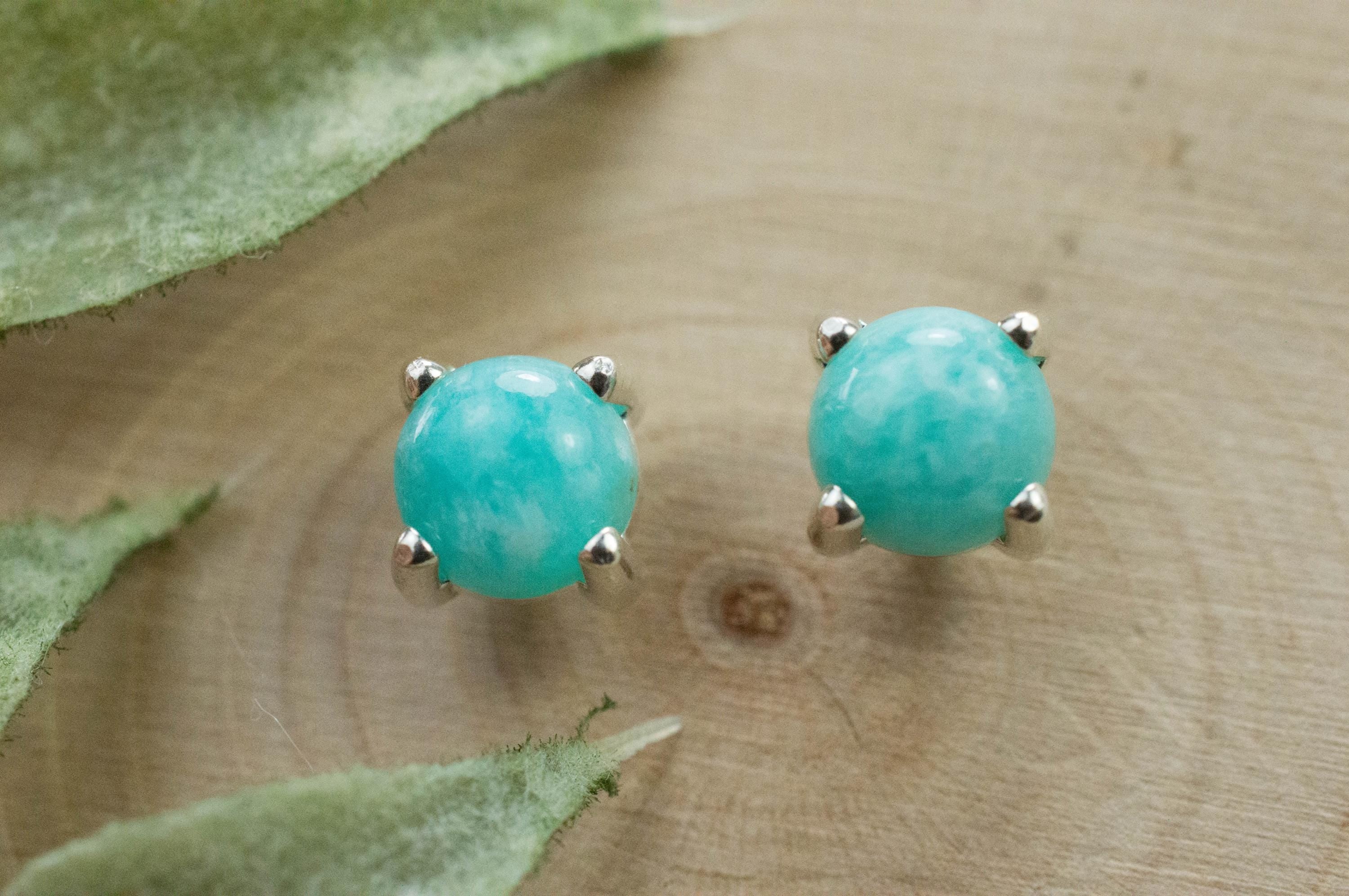 Amazonite Earrings; Natural Untreated Peru Amazonite; 1.650cts - Mark Oliver Gems