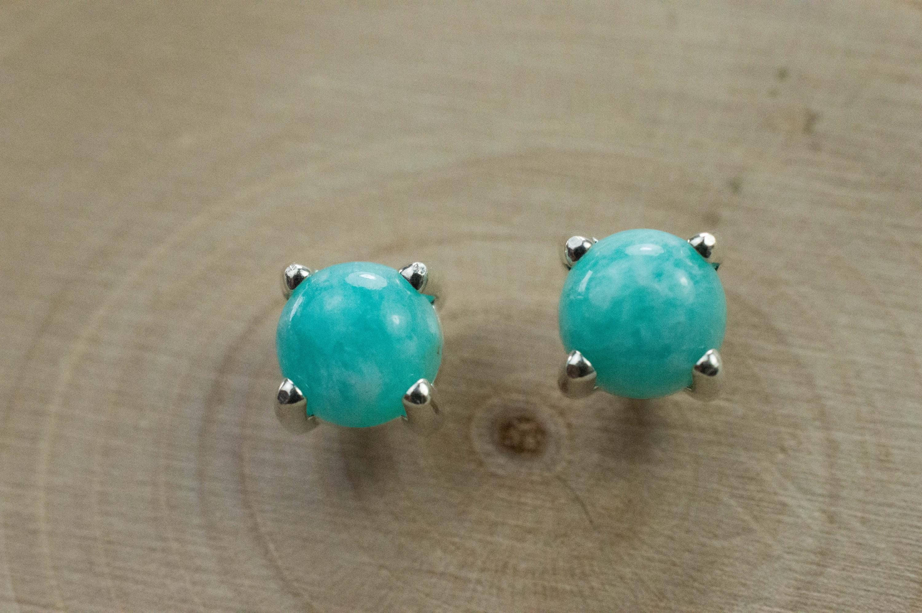 Amazonite Earrings; Natural Untreated Peru Amazonite; 1.650cts - Mark Oliver Gems