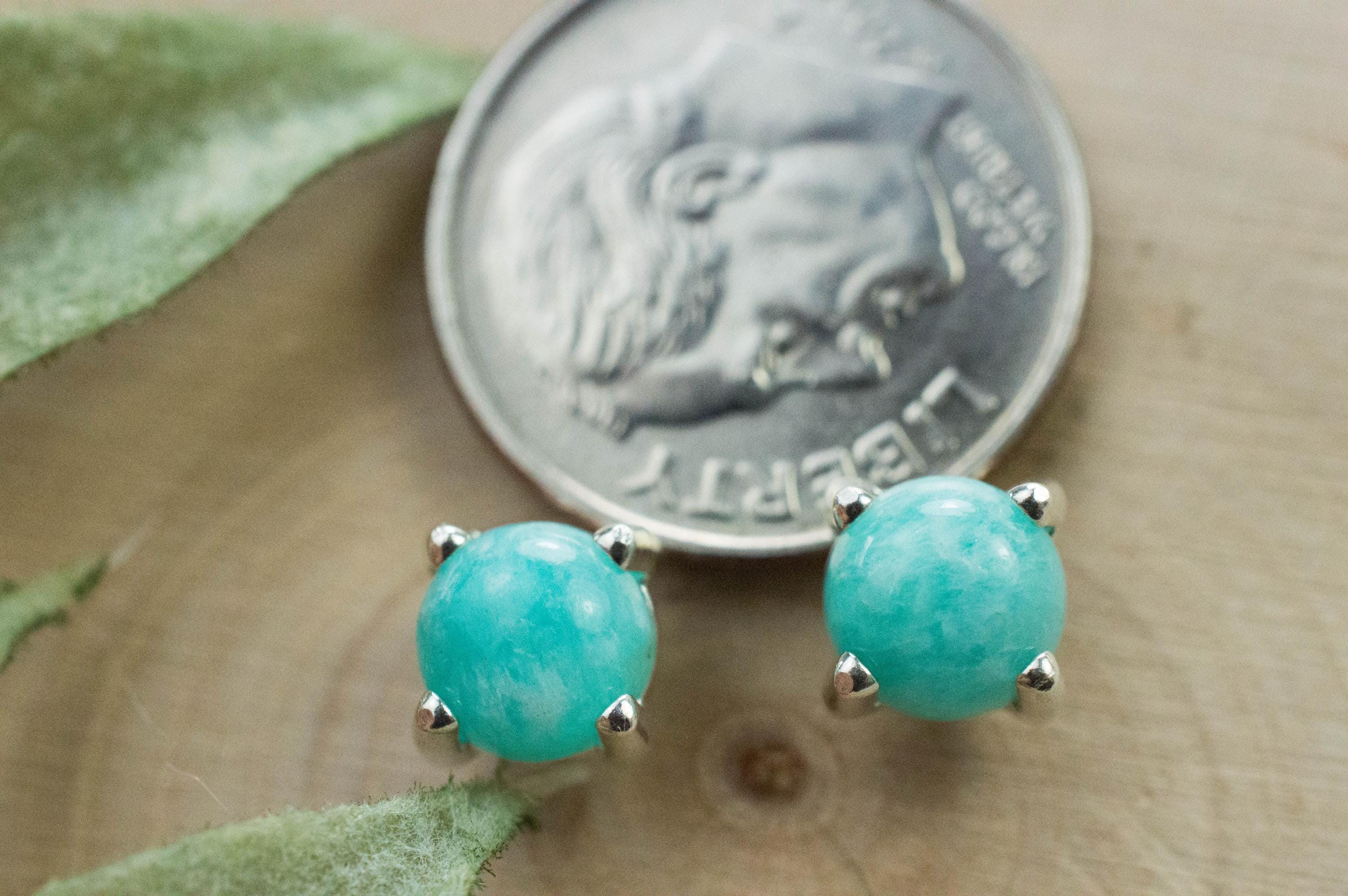 Amazonite Earrings; Natural Untreated Peru Amazonite; 1.650cts - Mark Oliver Gems