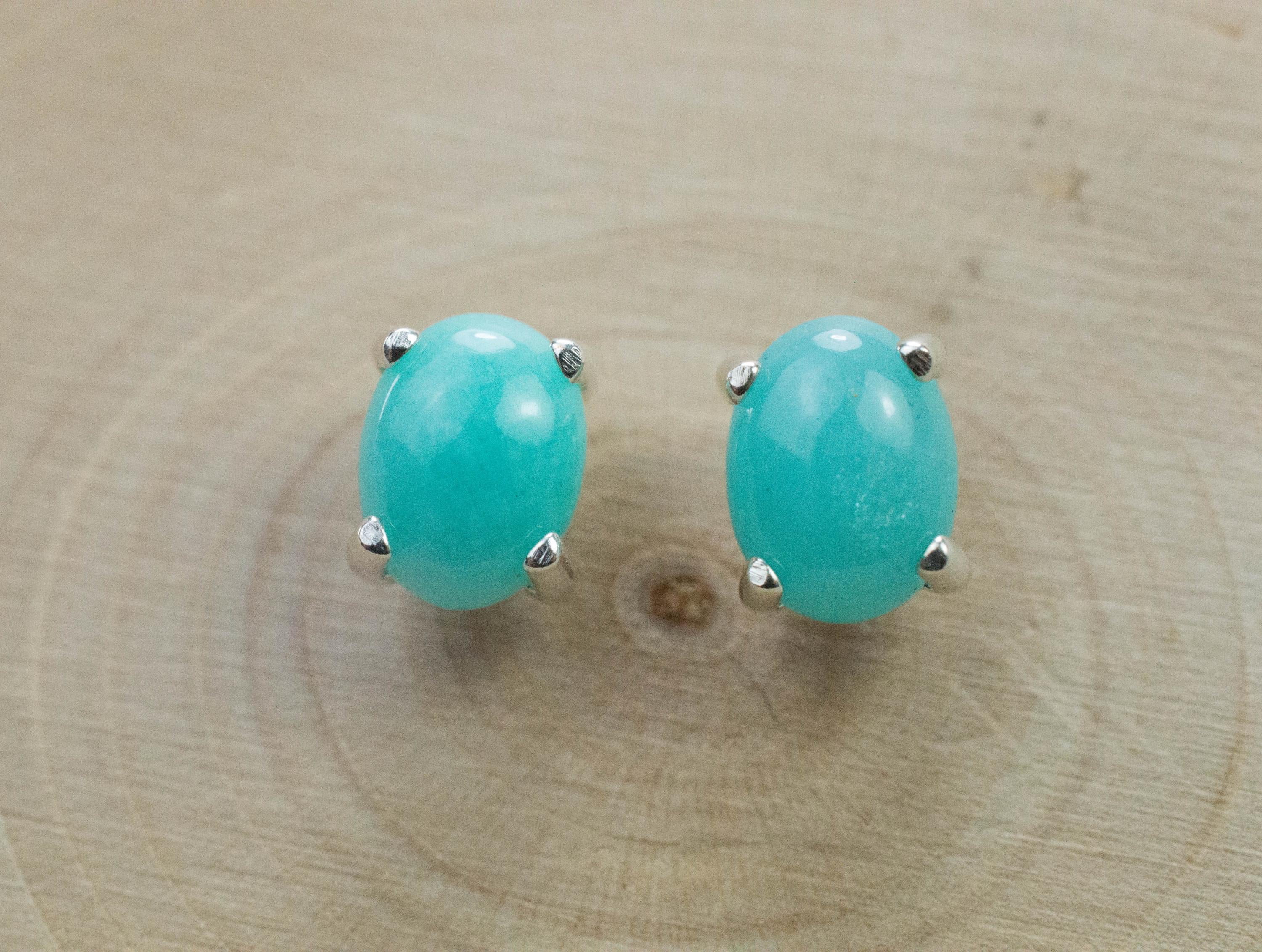 Amazonite Earrings; Natural Untreated Peru Amazonite; 2.260cts - Mark Oliver Gems