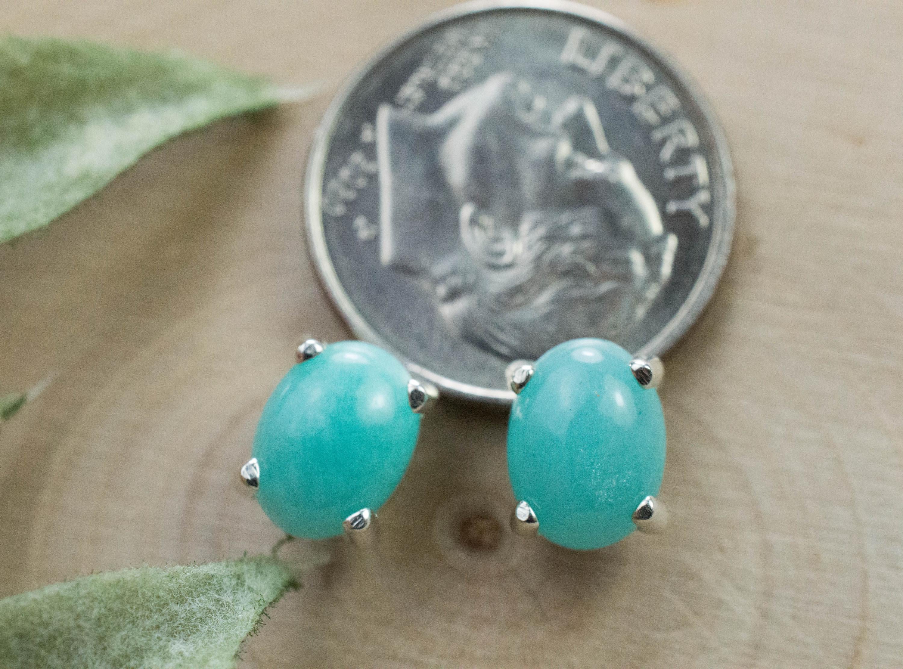 Amazonite Earrings; Natural Untreated Peru Amazonite; 2.260cts - Mark Oliver Gems
