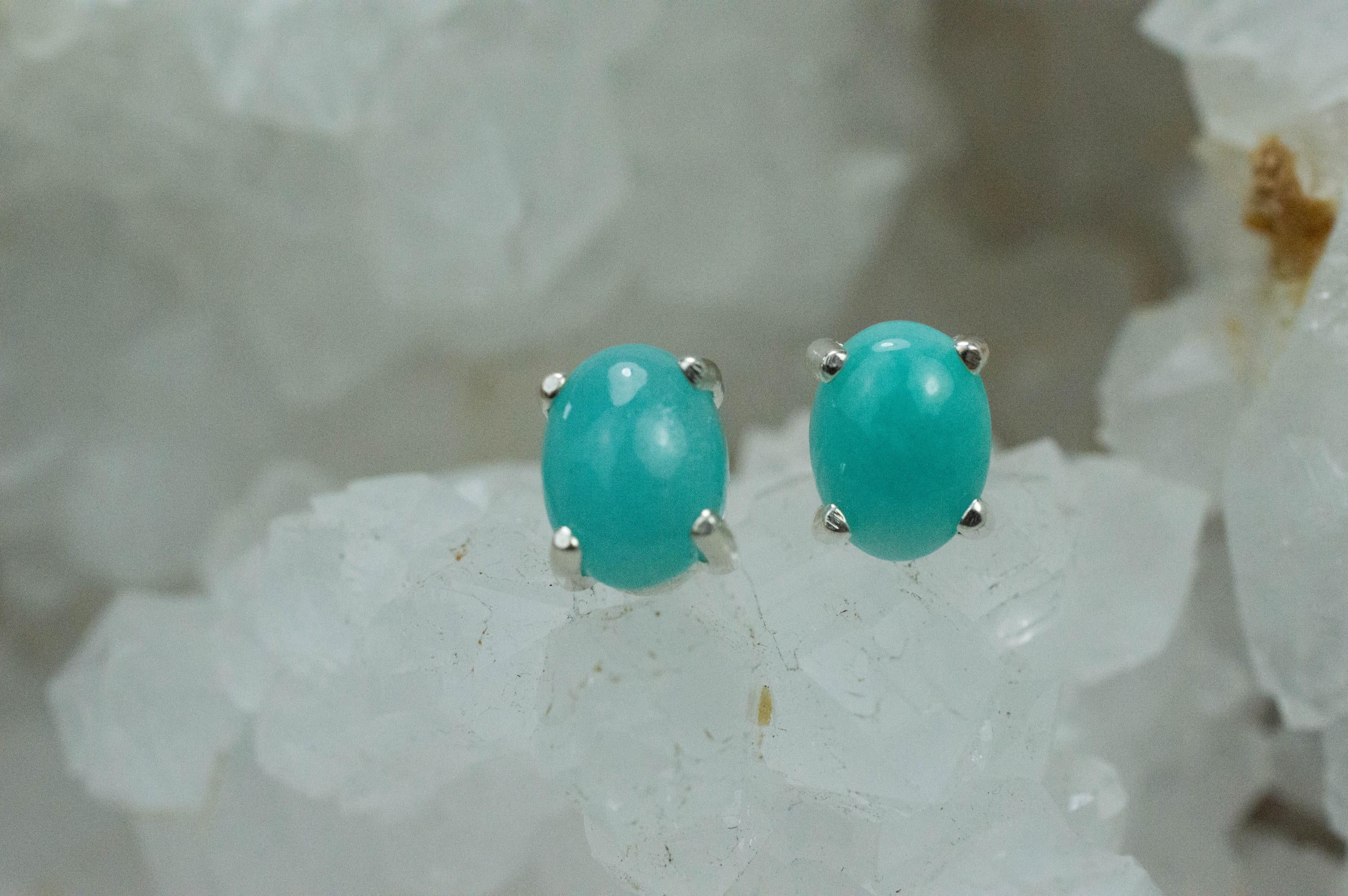 Amazonite Earrings; Natural Untreated Peru Amazonite; 2.260cts - Mark Oliver Gems