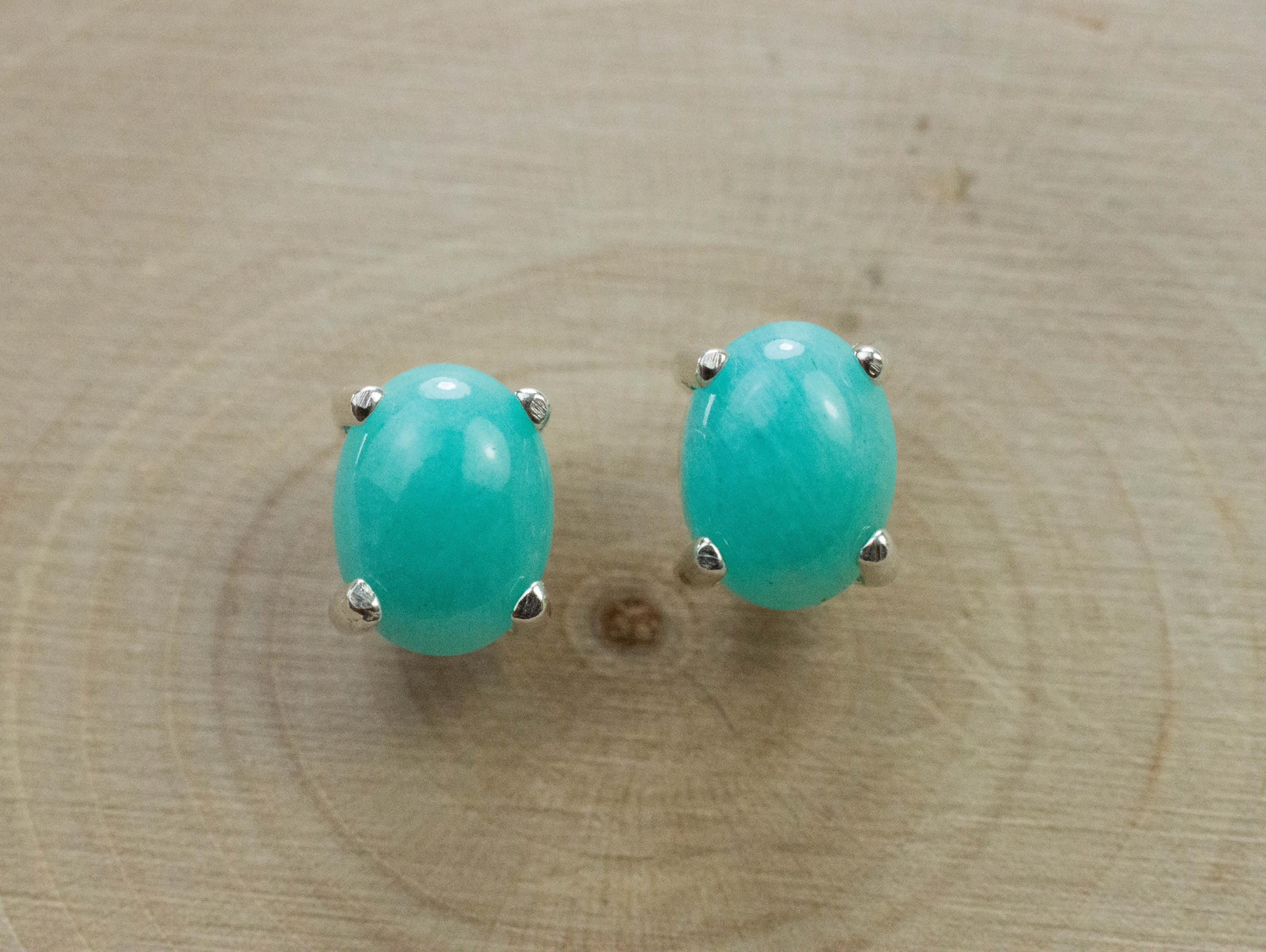 Amazonite Earrings; Natural Untreated Peru Amazonite; 2.285cts - Mark Oliver Gems