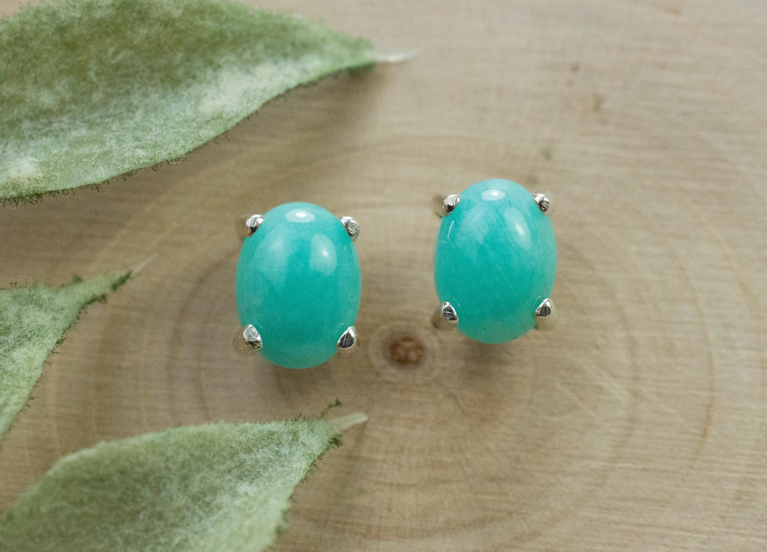 Amazonite Earrings; Natural Untreated Peru Amazonite; 2.285cts - Mark Oliver Gems