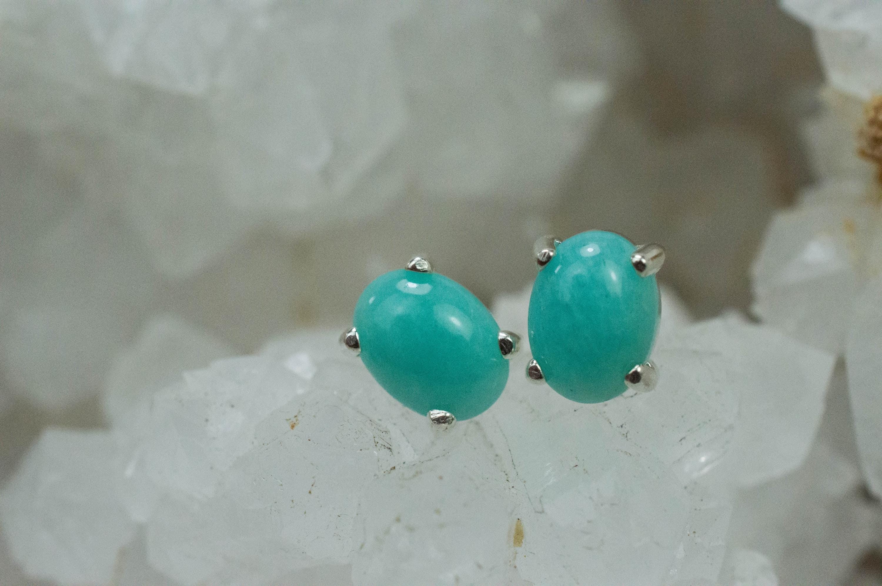 Amazonite Earrings; Natural Untreated Peru Amazonite; 2.285cts - Mark Oliver Gems