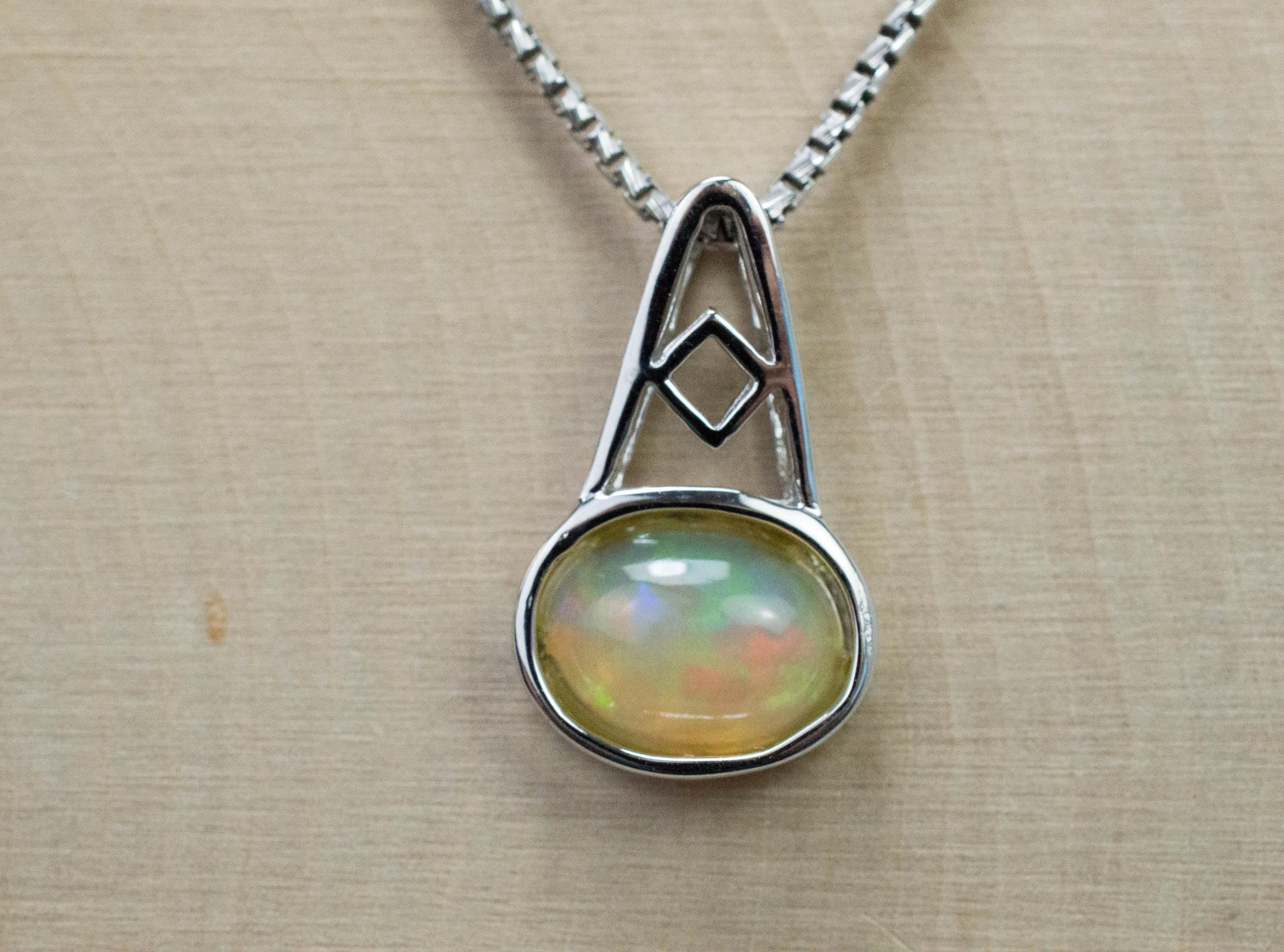 Ethiopian Opal Pendant, Natural Untreated Welo Opal; 1.265cts - Mark Oliver Gems