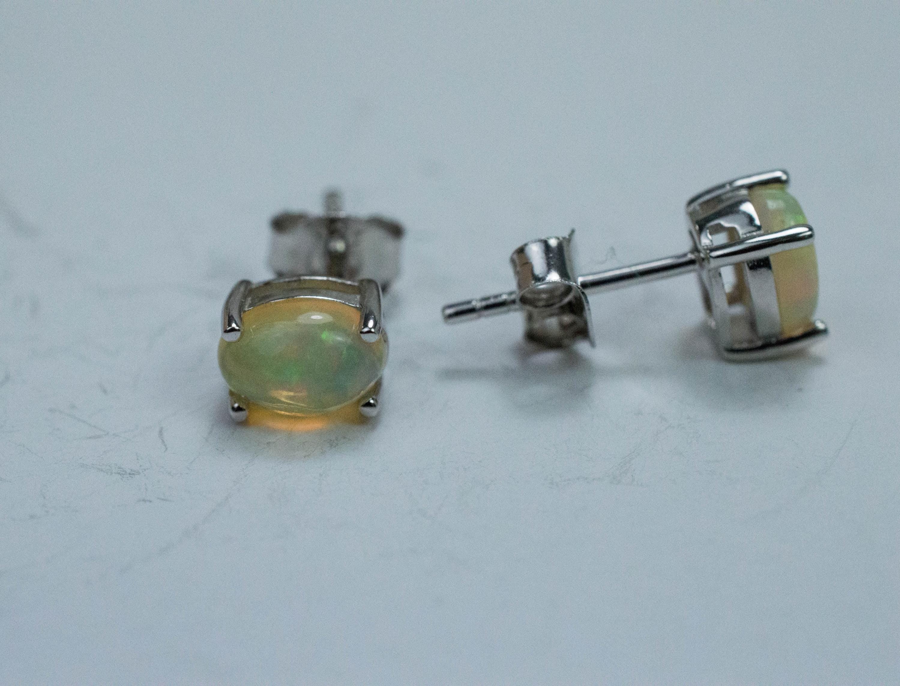 Ethiopian Opal Earrings, Genuine Untreated Welo Opals; 1.455cts - Mark Oliver Gems