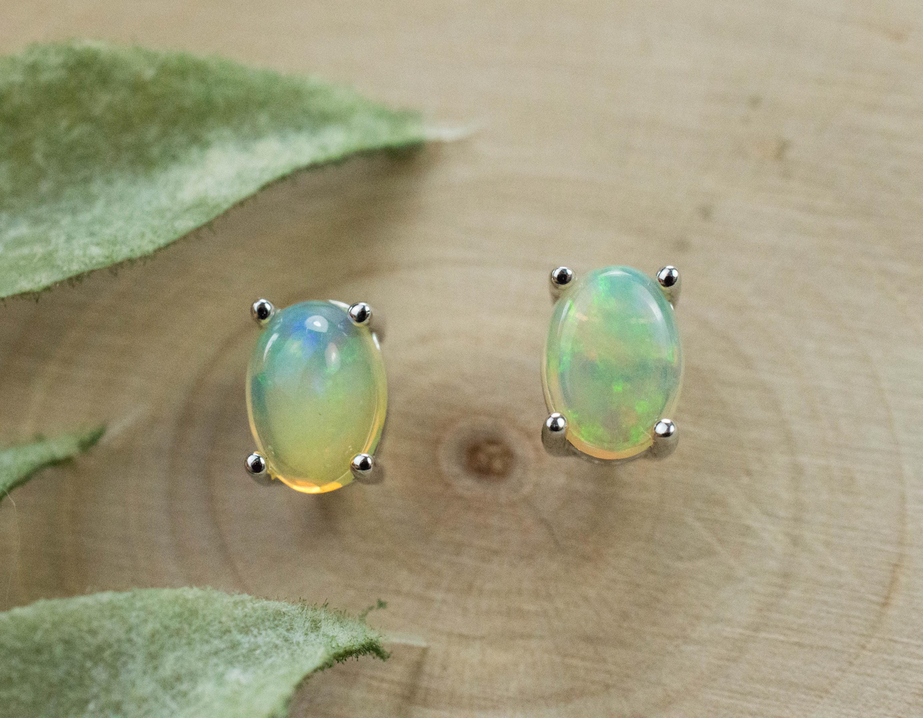 Ethiopian Opal Earrings, Genuine Untreated Welo Opals; 1.455cts - Mark Oliver Gems