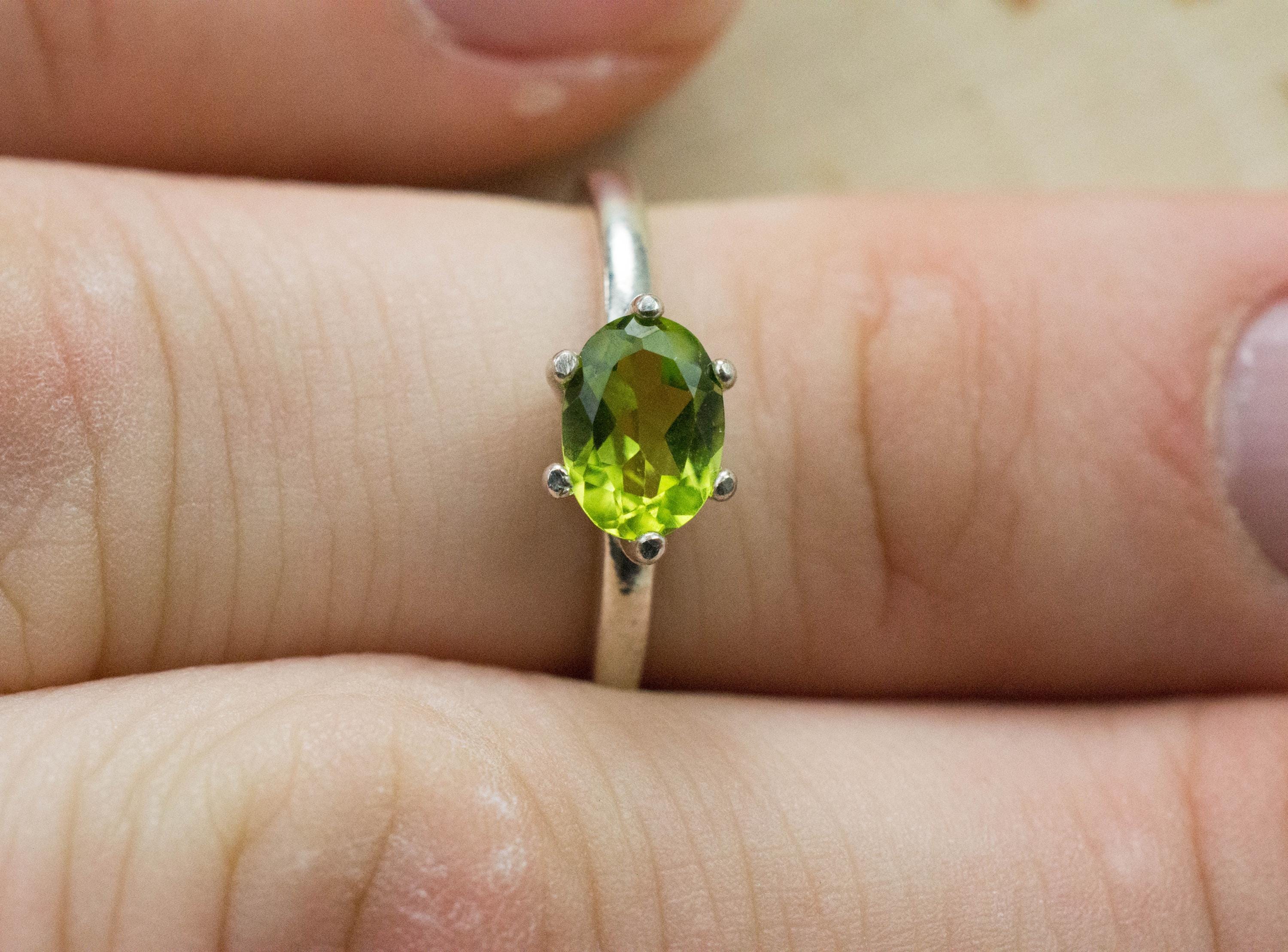 Peridot Ring, Natural Untreated Arizona Peridot; 0.885cts - Mark Oliver Gems