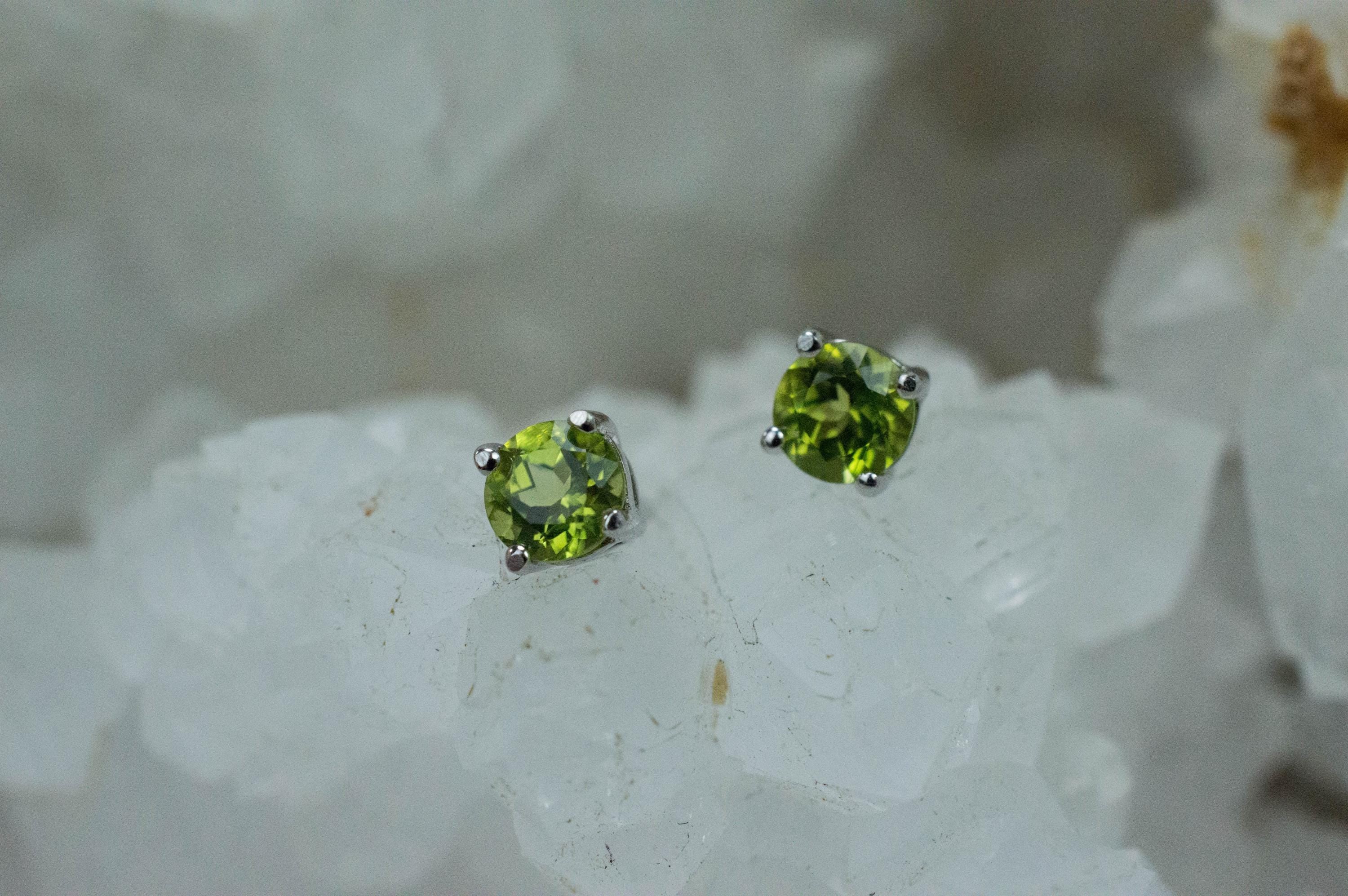 Peridot Earrings; Natural Untreated Arizona Peridot; 0.570cts - Mark Oliver Gems