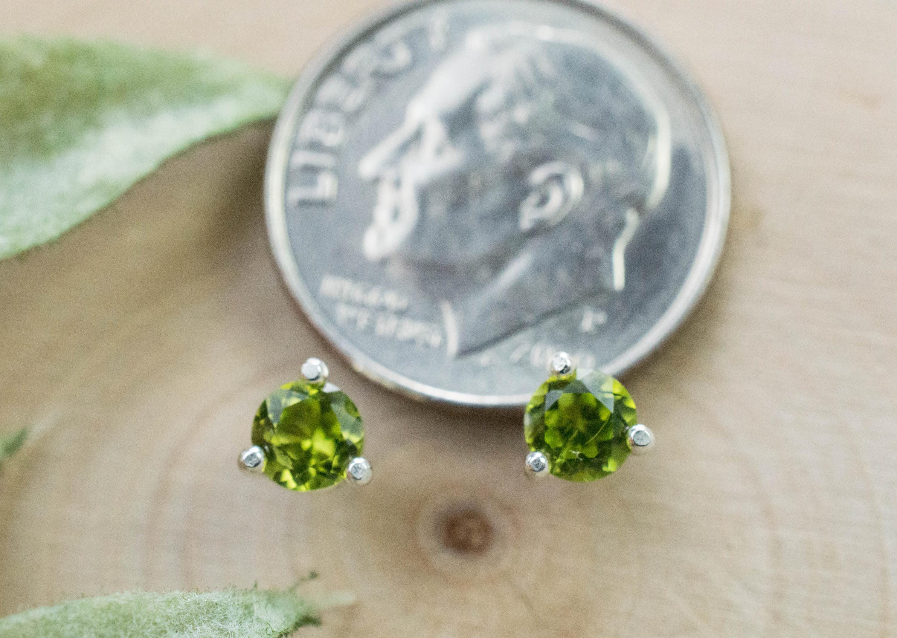 Peridot Earrings; Natural Untreated Arizona Peridot; 0.585cts - Mark Oliver Gems