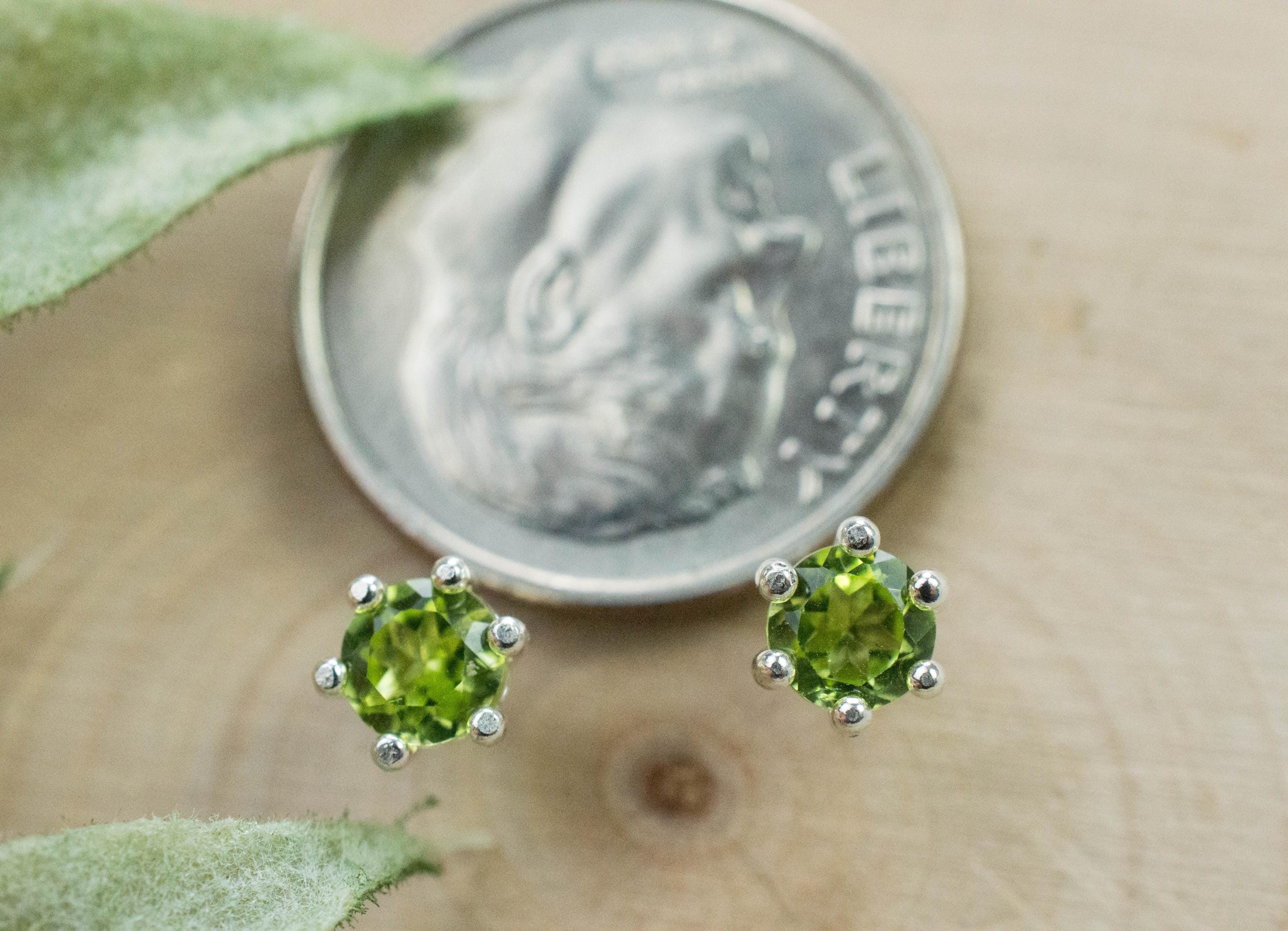 Peridot Earrings; Natural Untreated Arizona Peridot; 0.675cts - Mark Oliver Gems