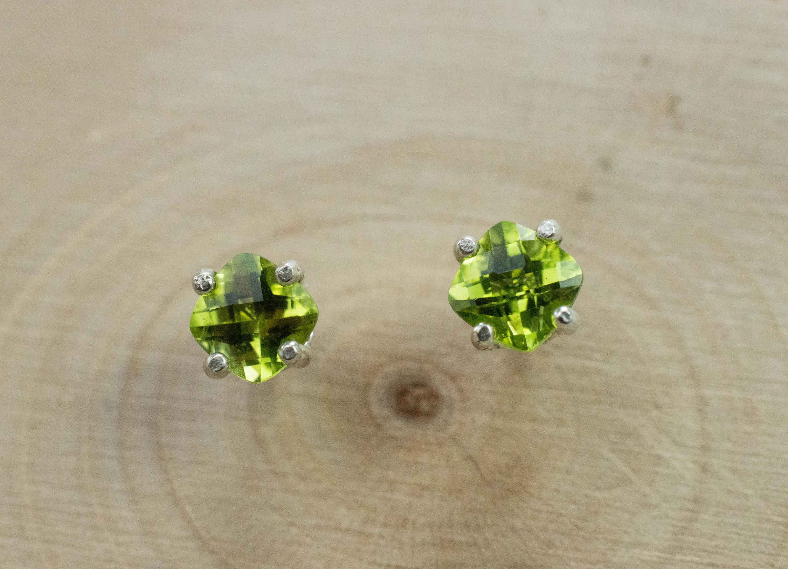 Peridot Earrings; Natural Untreated Arizona Peridot; 0.895cts - Mark Oliver Gems