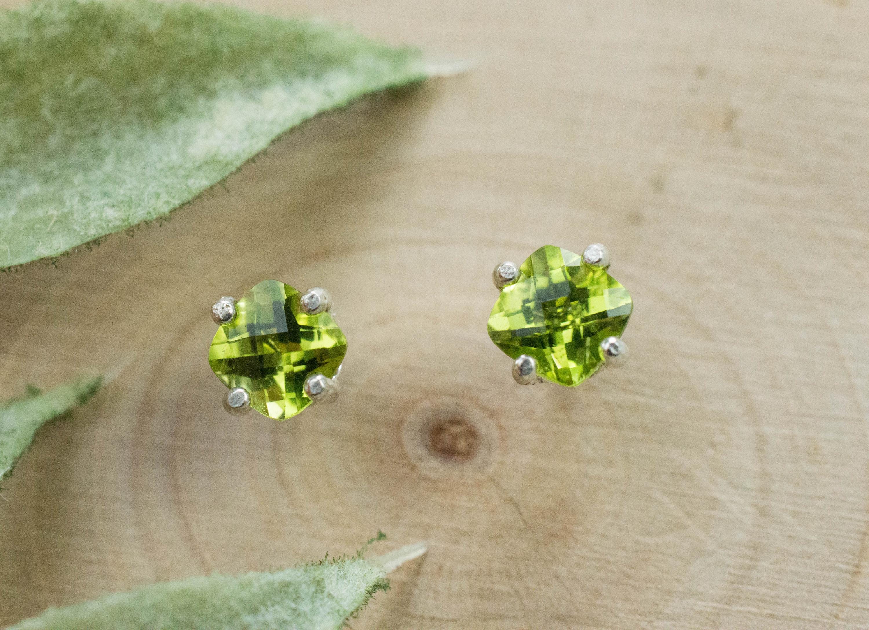 Peridot Earrings; Natural Untreated Arizona Peridot; 0.895cts - Mark Oliver Gems