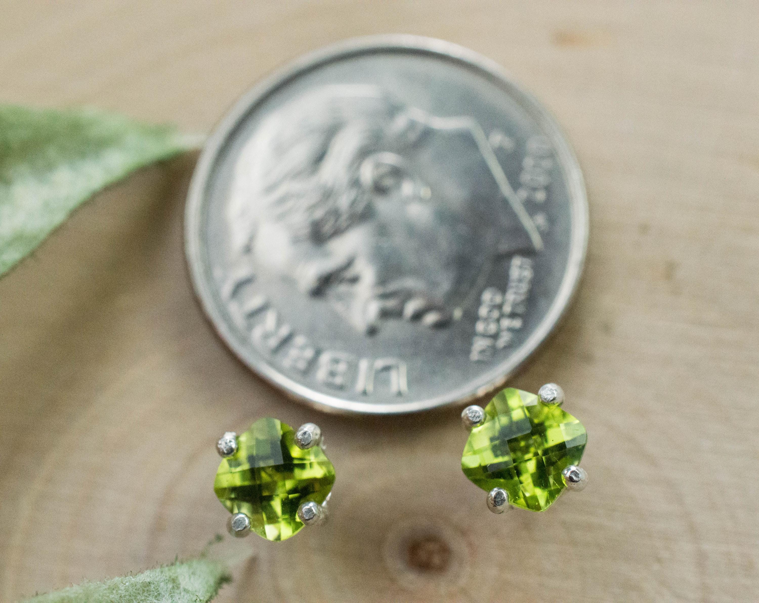 Peridot Earrings; Natural Untreated Arizona Peridot; 0.895cts - Mark Oliver Gems