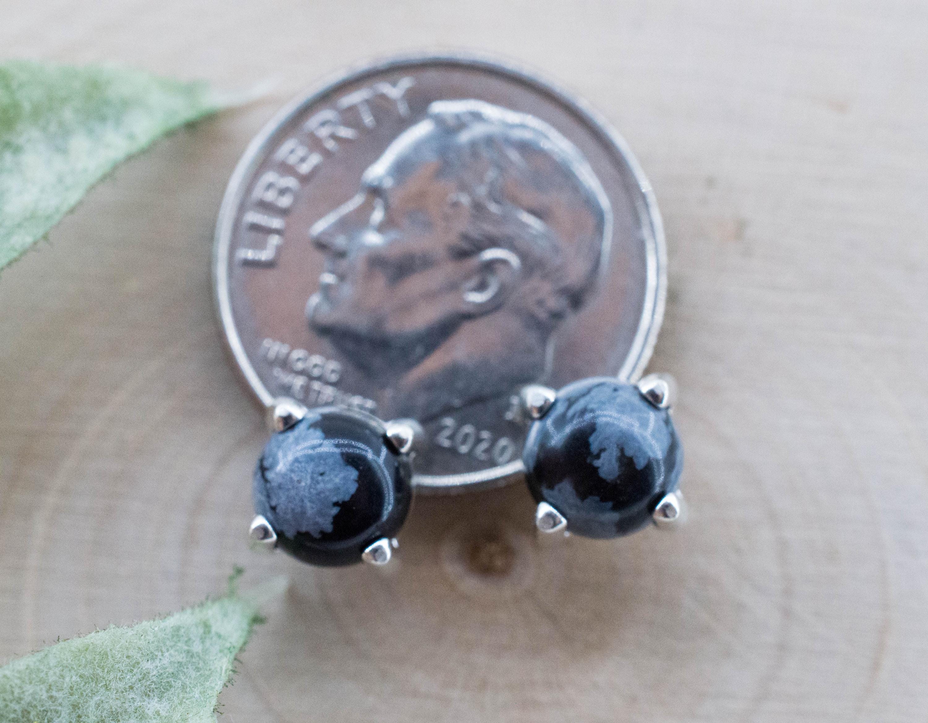 Snowflake Obsidian Earrings; Genuine Untreated Utah Obsidian; 1.480cts - Mark Oliver Gems