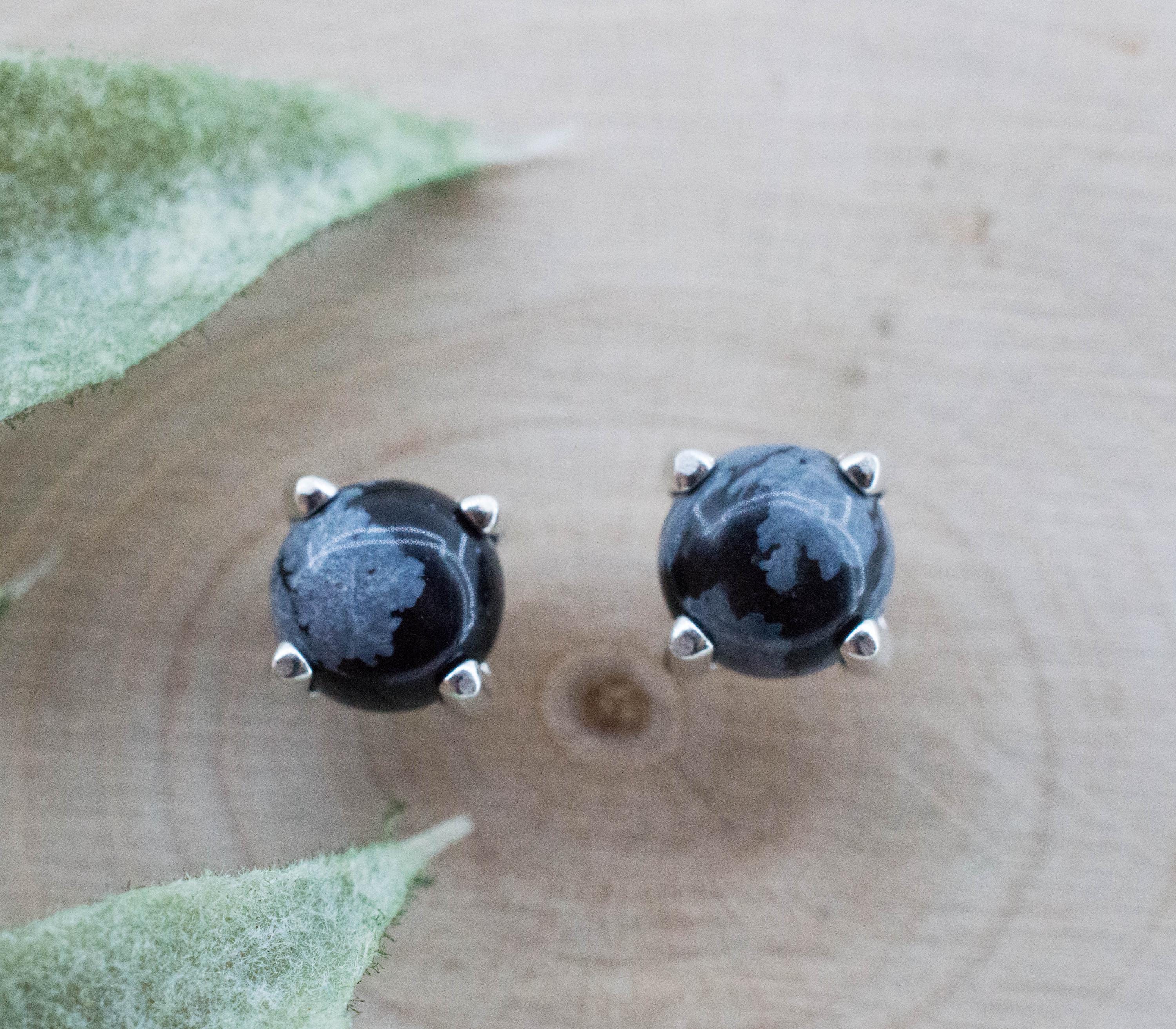 Snowflake Obsidian Earrings; Genuine Untreated Utah Obsidian; 1.480cts - Mark Oliver Gems