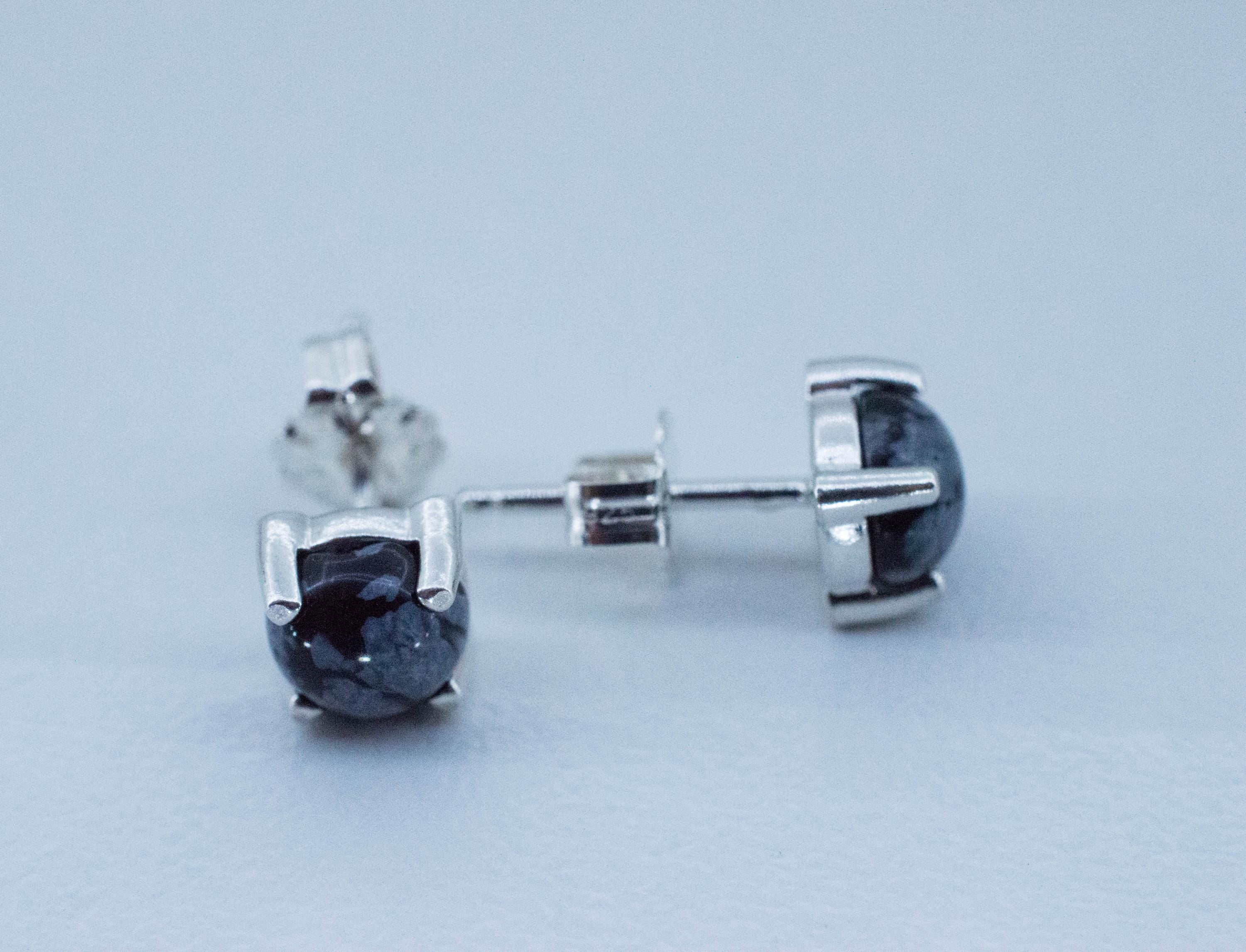 Snowflake Obsidian Earrings; Genuine Untreated Utah Obsidian; 1.490cts - Mark Oliver Gems