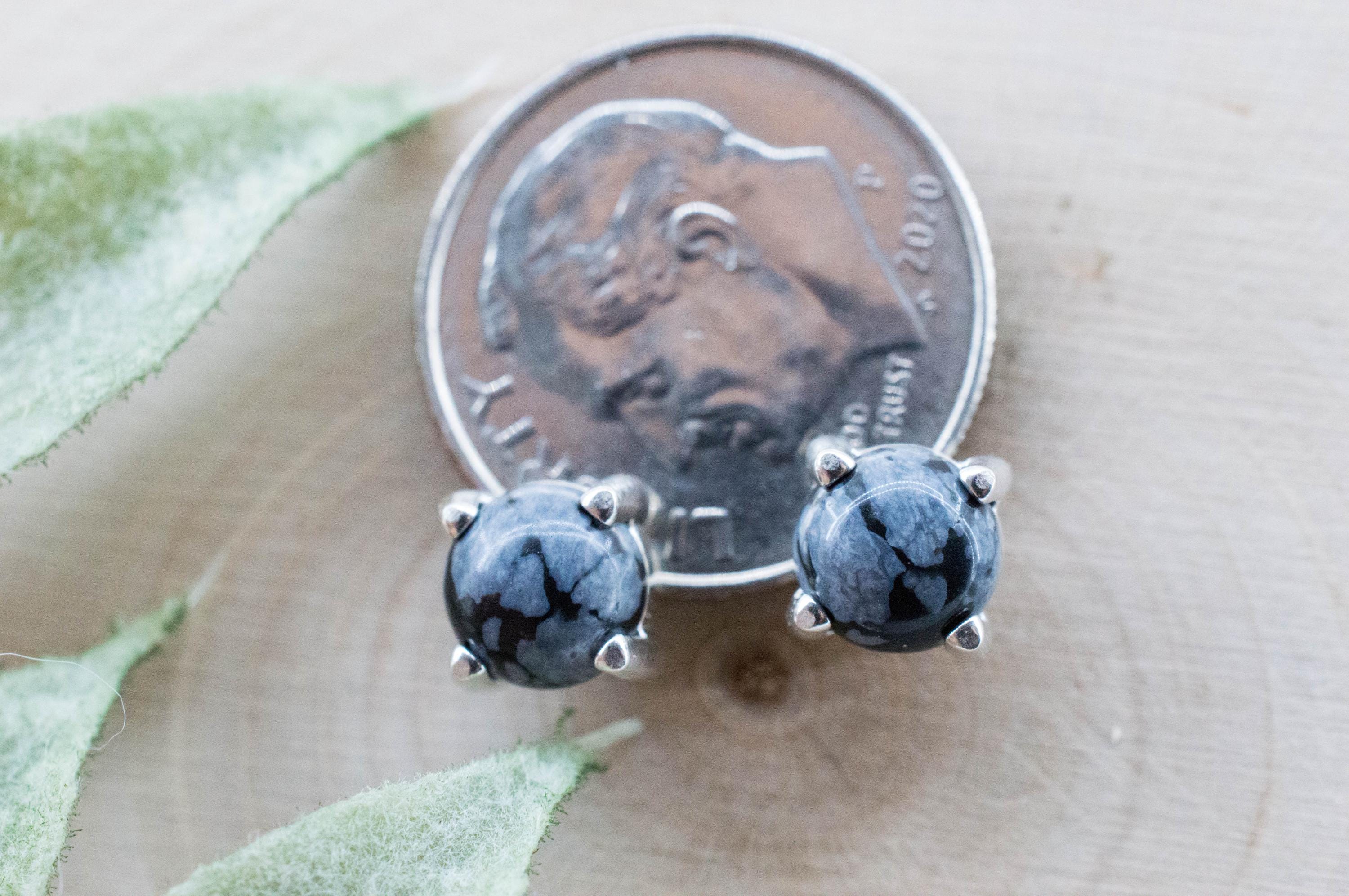 Snowflake Obsidian Earrings; Genuine Untreated Utah Obsidian; 1.490cts - Mark Oliver Gems