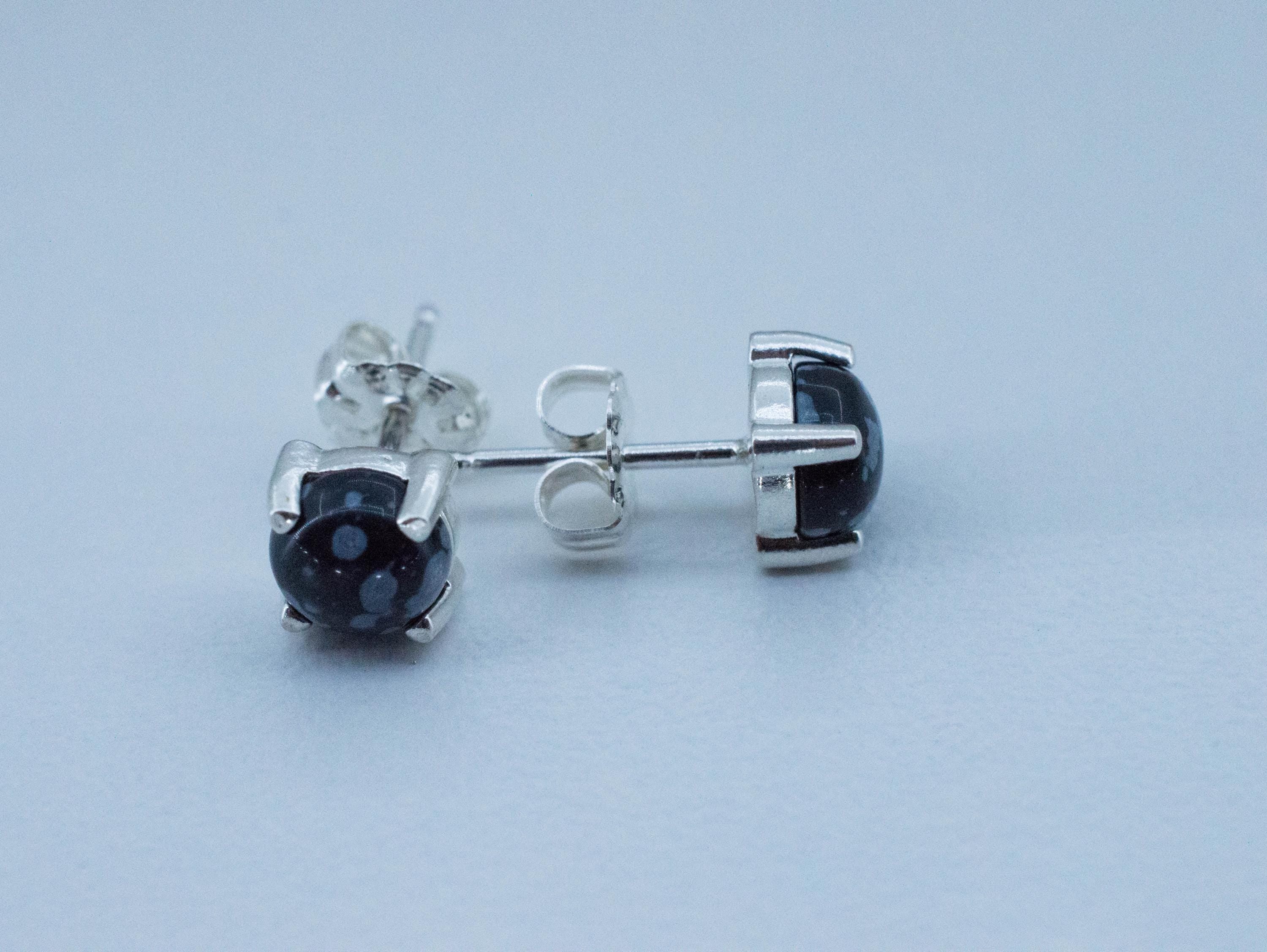 Snowflake Obsidian Earrings; Genuine Untreated Utah Obsidian; 1.520cts - Mark Oliver Gems