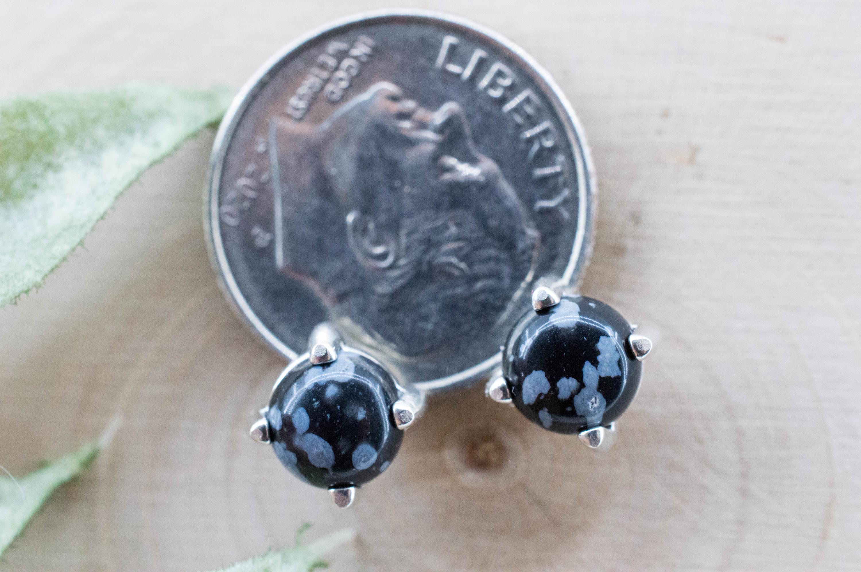 Snowflake Obsidian Earrings; Genuine Untreated Utah Obsidian; 1.520cts - Mark Oliver Gems