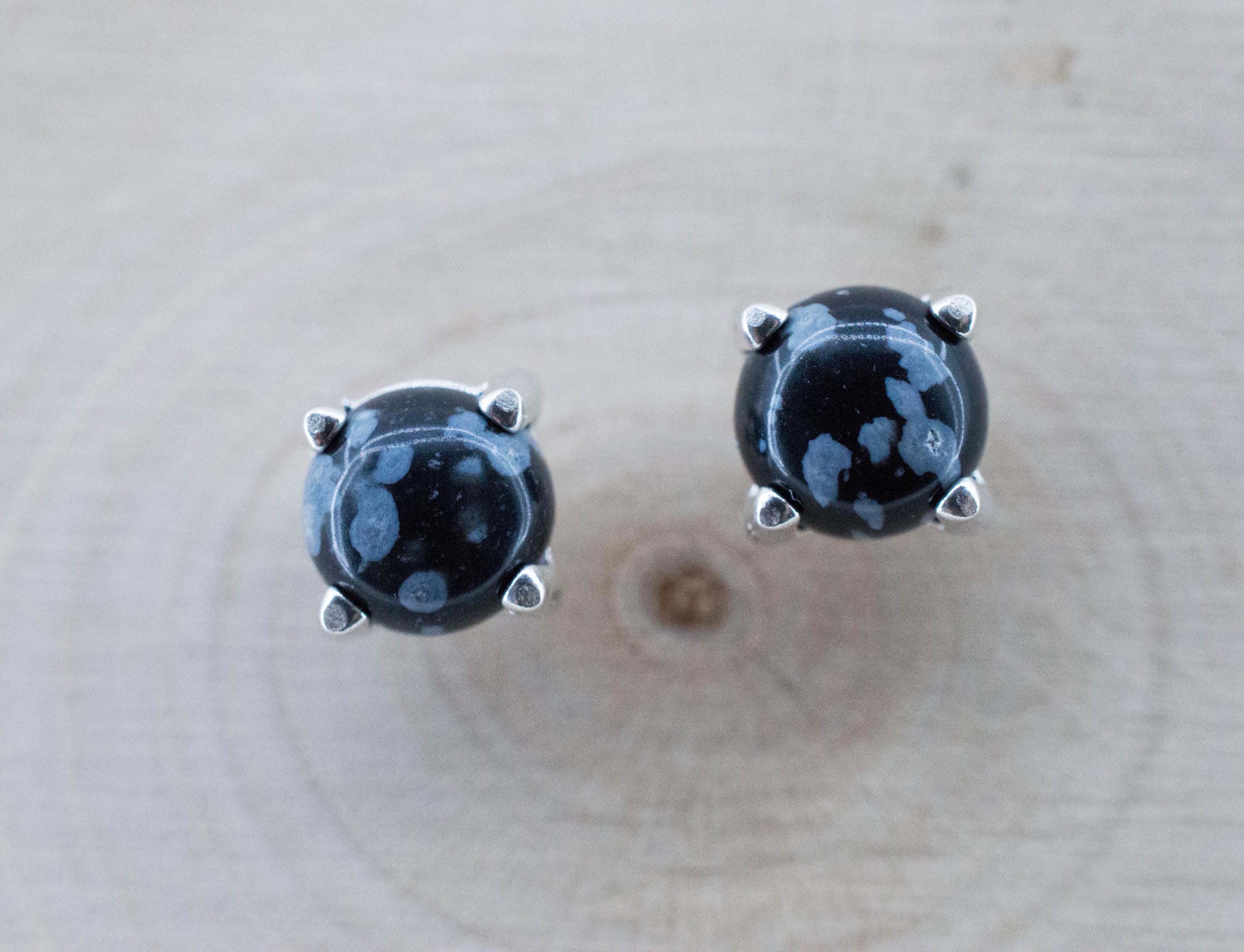 Snowflake Obsidian Earrings; Genuine Untreated Utah Obsidian; 1.520cts - Mark Oliver Gems