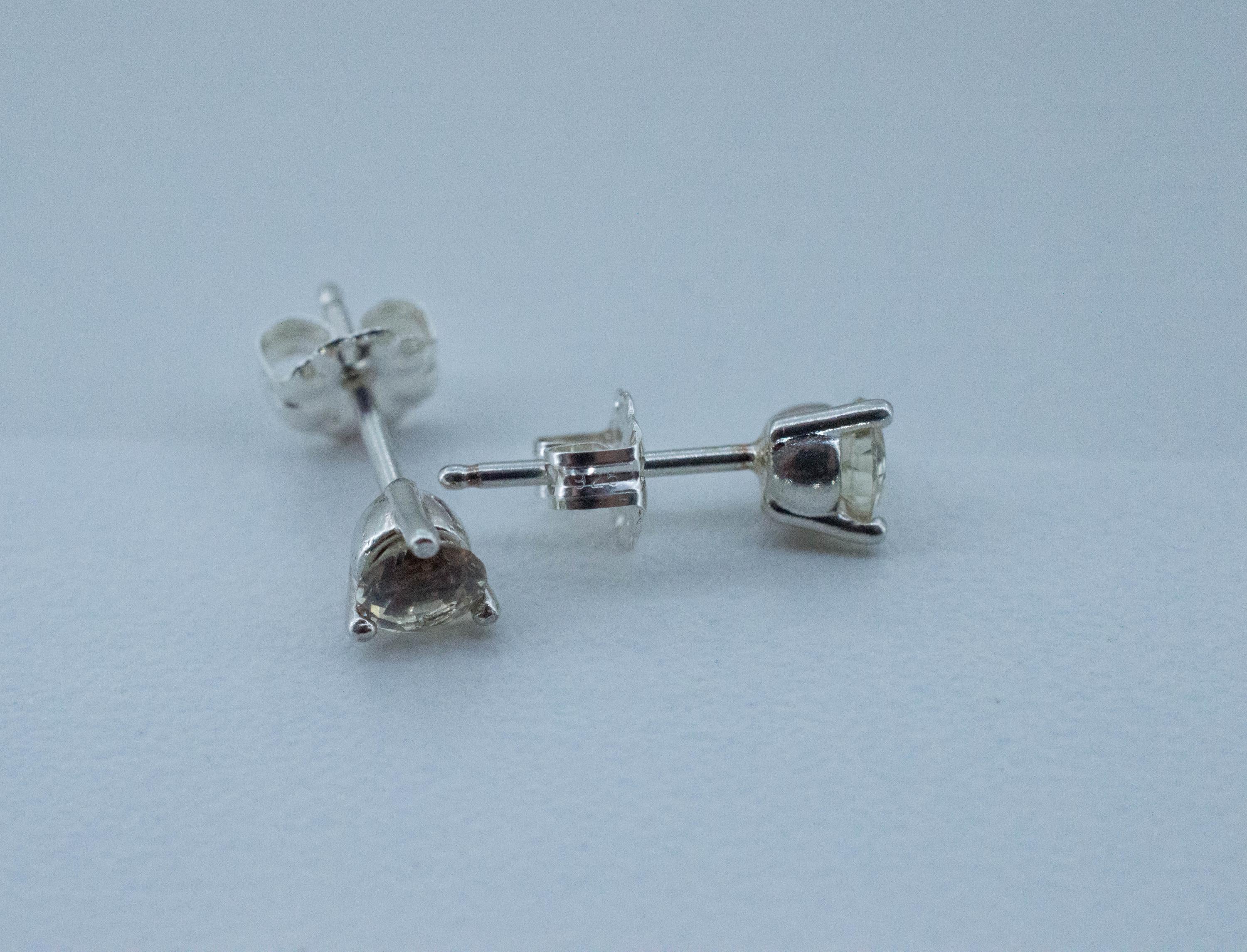 Oregon Sunstone Earrings; Natural Untreated USA Yellow Sunstone; 0.535cts - Mark Oliver Gems