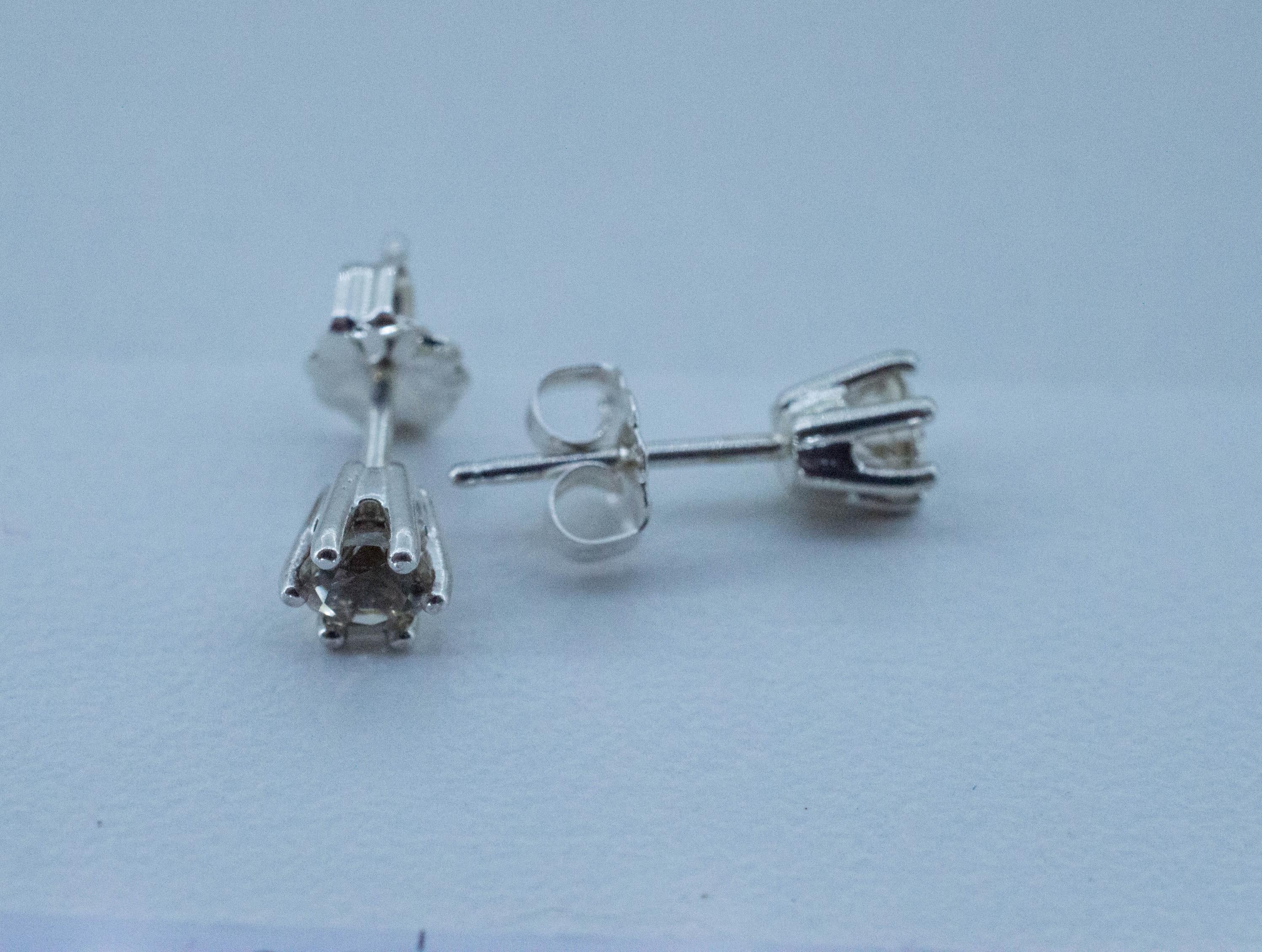 Oregon Sunstone Earrings; Natural Untreated USA Yellow Sunstone; 0.585cts - Mark Oliver Gems
