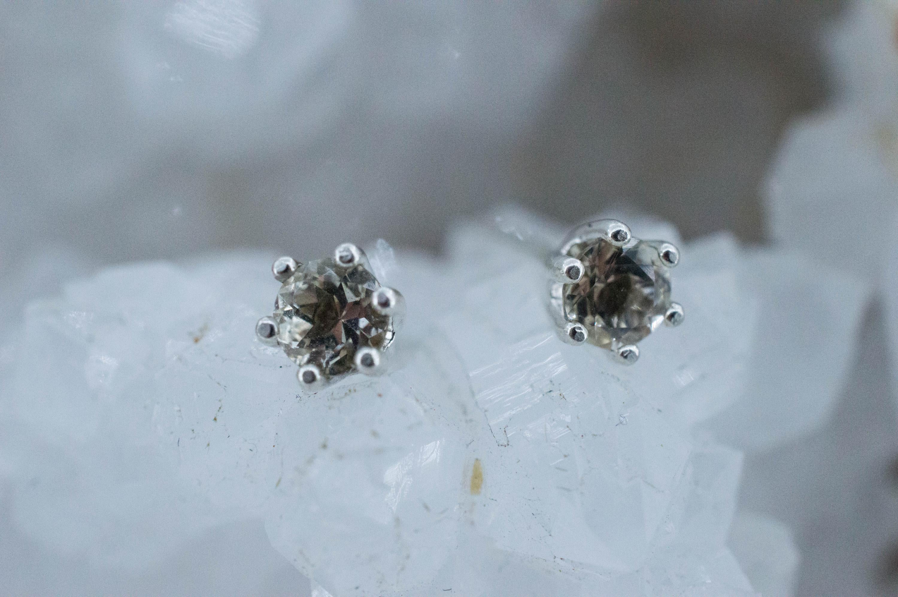 Oregon Sunstone Earrings; Natural Untreated USA Yellow Sunstone; 0.585cts - Mark Oliver Gems